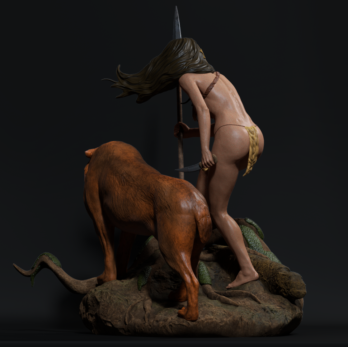 Indian Female Warrior Special Edition - STL 3D Print Files - 3D Printed Garage Kit ガレージキット Resin Model Scale Figure フィギュア