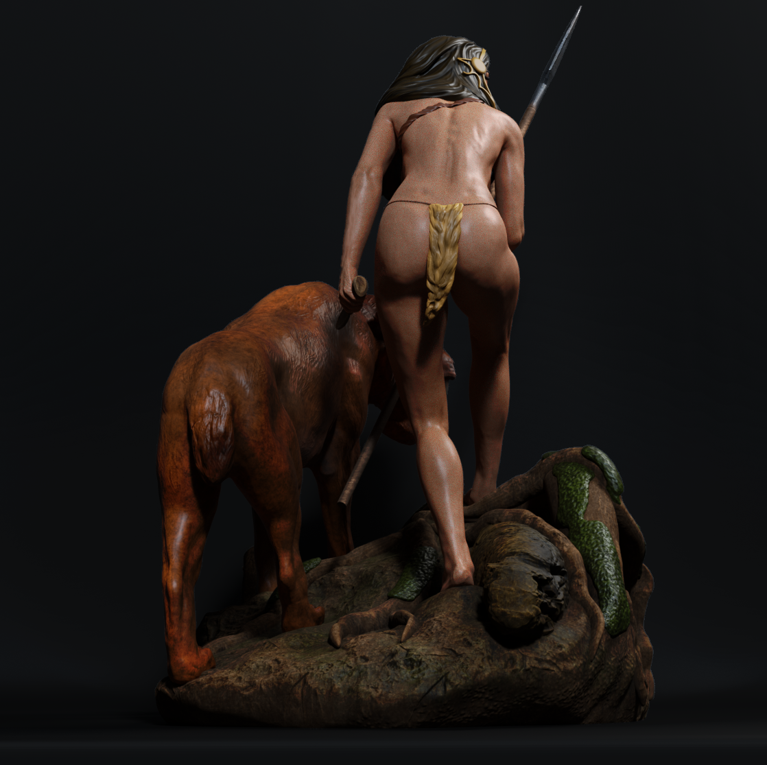 Indian Female Warrior Special Edition - STL 3D Print Files - 3D Printed Garage Kit ガレージキット Resin Model Scale Figure フィギュア