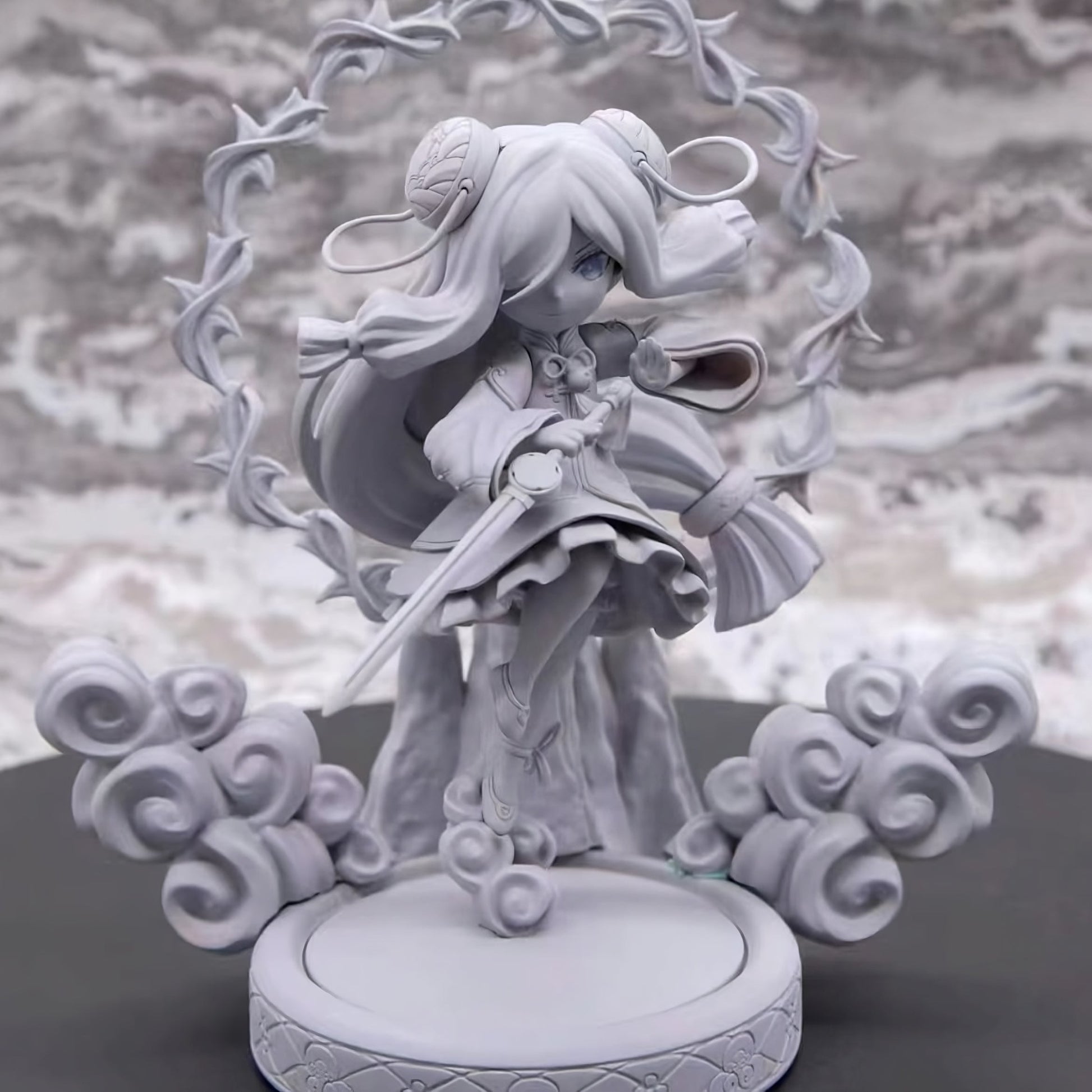 Chibi Shenhe - Genshin Impact - STL 3D Print Files - 3D Printed Garage Kit ガレージキット Resin Model Scale Figure フィギュア