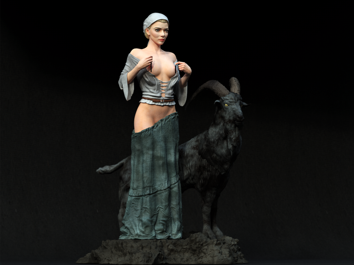 Anya Taylor Joy Special Edition - The Witch - STL 3D Print Files - 3D Printed Garage Kit ガレージキット Resin Model Scale Figure フィギュア