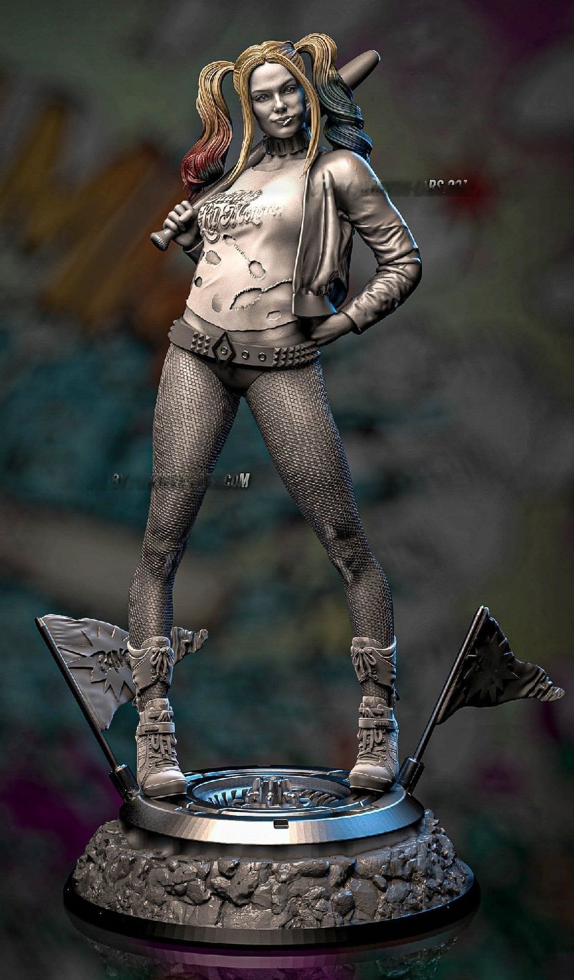 Harley Quinn Special Edition - Margot Robbie - STL 3D Print Files - 3D Printed Garage Kit ガレージキット Resin Model Scale Figure フィギュア