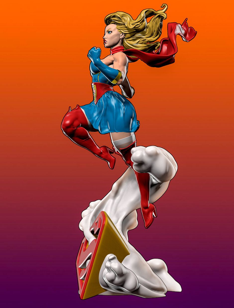 1576 DC Bombshell Supergirl Special Edition - Kara Starikov - STL 3D Print Files - 3D Printed Garage Kit ガレージキット Resin Model Scale Figure フィギュア