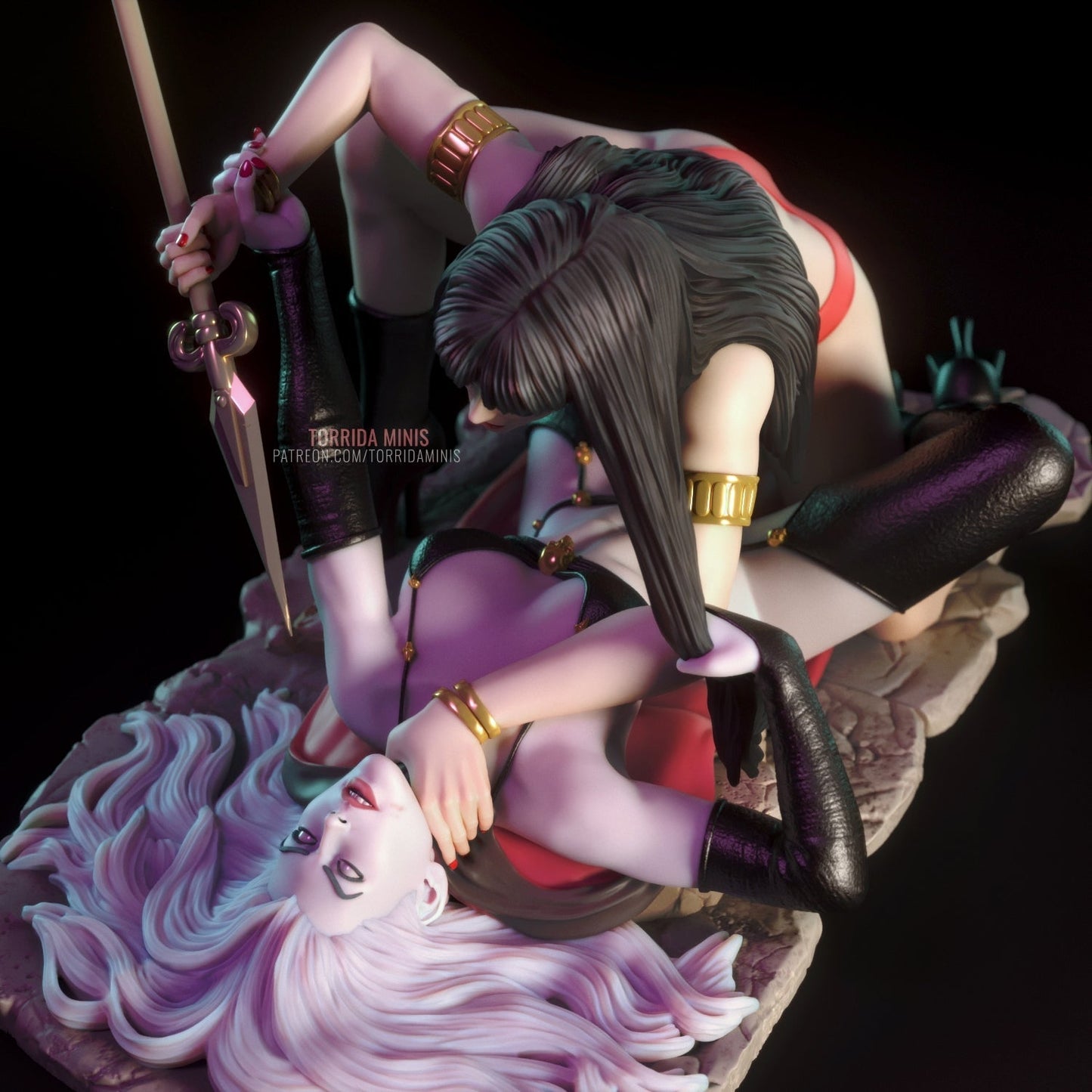 Vampirella VS Lady Death Special Edition - STL 3D Print Files - 3D Printed Garage Kit ガレージキット Resin Model Scale Figure フィギュア