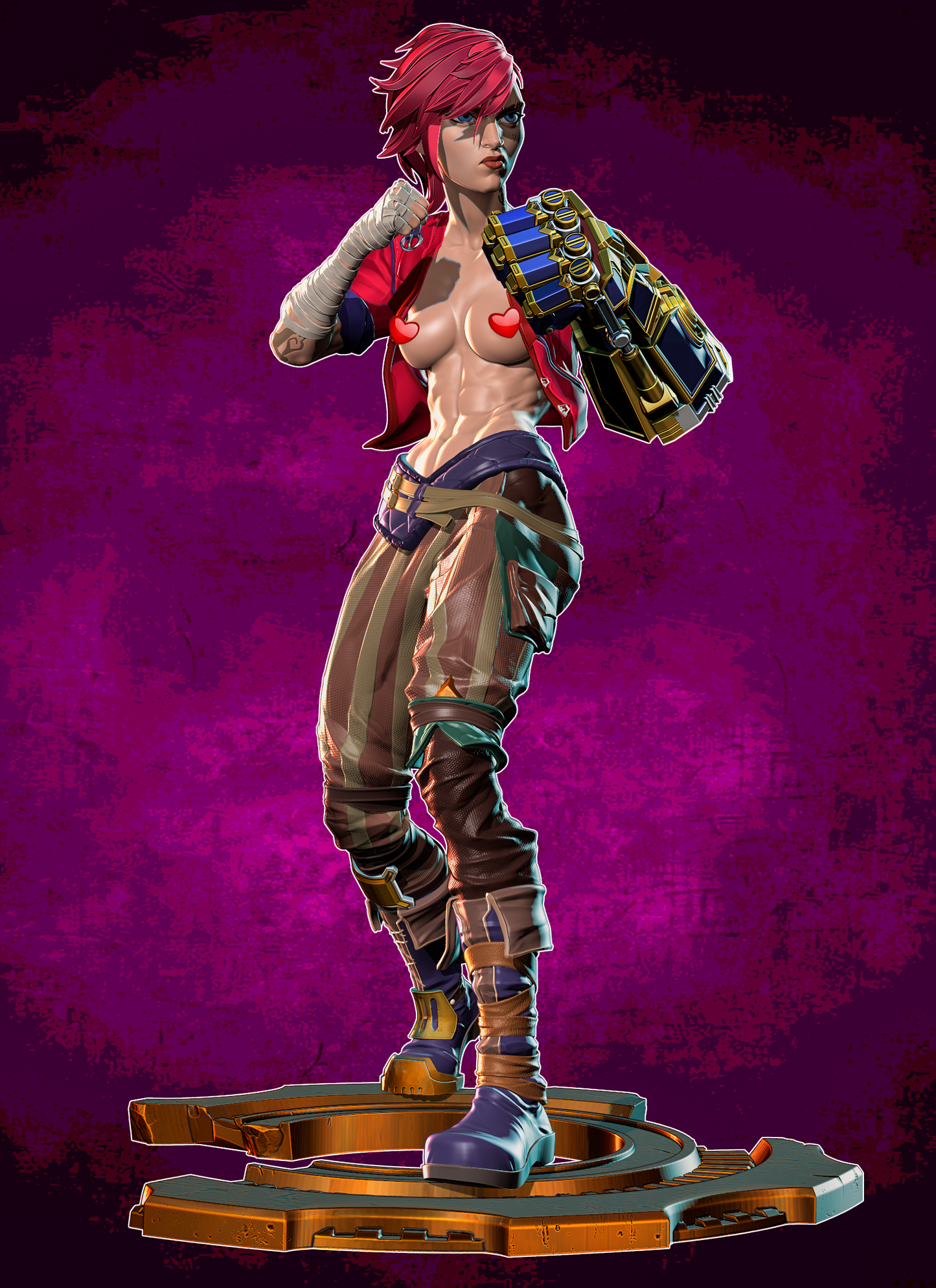 Vi (Arcane) Special Edition- League of Legends - STL 3D Print Files - 3D Printed Garage Kit ガレージキット Resin Model Scale Figure フィギュア