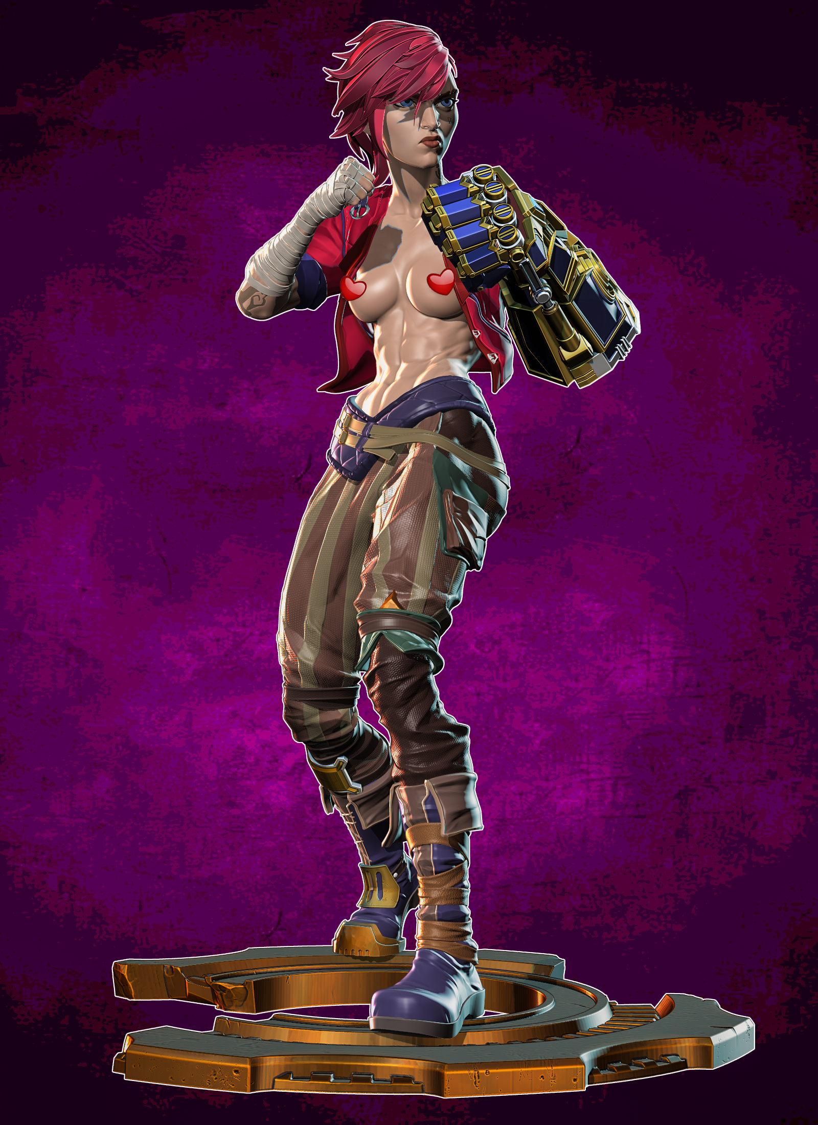 Vi (Arcane) Special Edition- League of Legends - STL 3D Print Files - 3D Printed Garage Kit ガレージキット Resin Model Scale Figure フィギュア