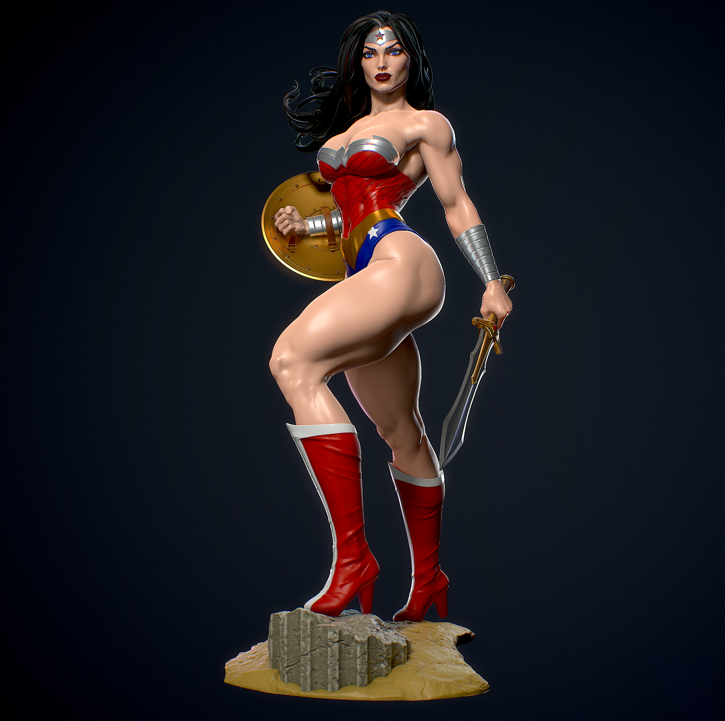 Wonder Woman Classic Special Edition - STL 3D Print Files - 3D Printed Garage Kit ガレージキット Resin Model Scale Figure フィギュア