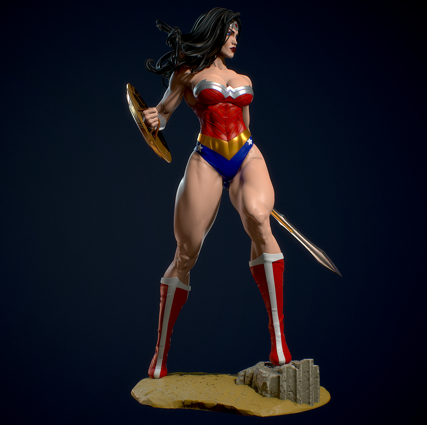 Wonder Woman Classic Special Edition - STL 3D Print Files - 3D Printed Garage Kit ガレージキット Resin Model Scale Figure フィギュア