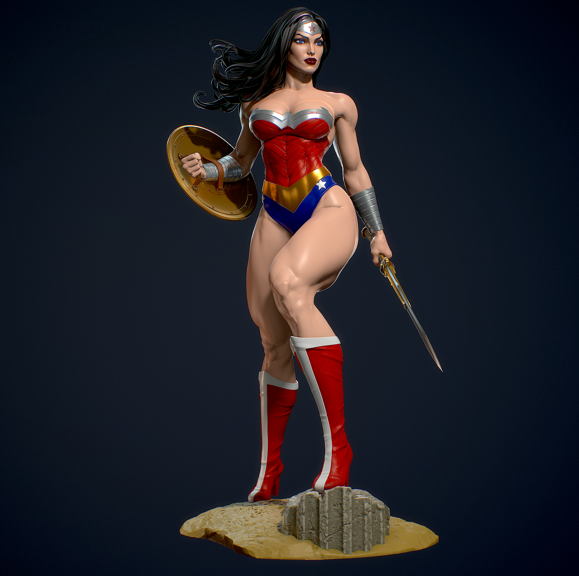 Wonder Woman Classic Special Edition - STL 3D Print Files - 3D Printed Garage Kit ガレージキット Resin Model Scale Figure フィギュア