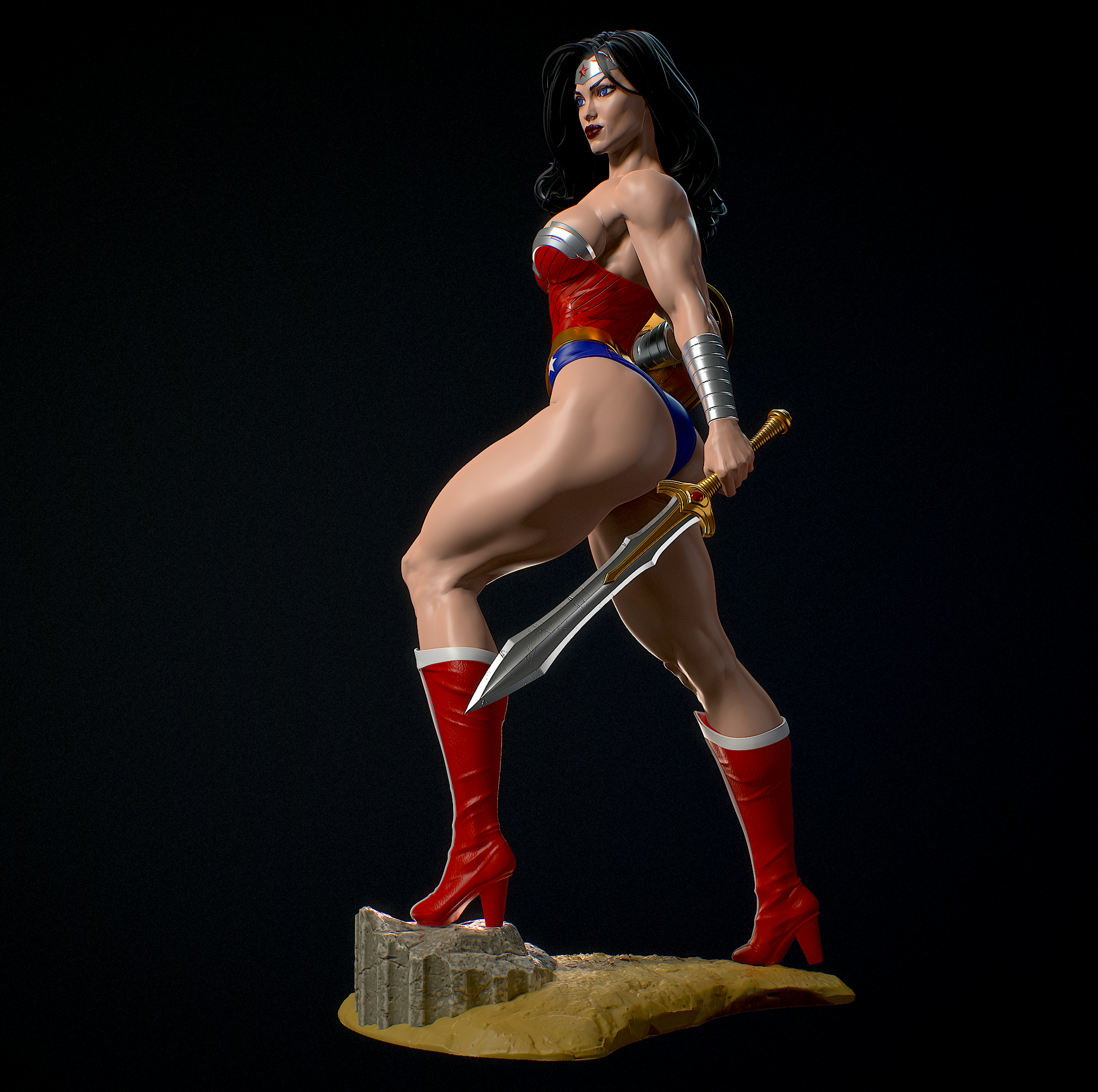 Wonder Woman Classic Special Edition - STL 3D Print Files - 3D Printed Garage Kit ガレージキット Resin Model Scale Figure フィギュア