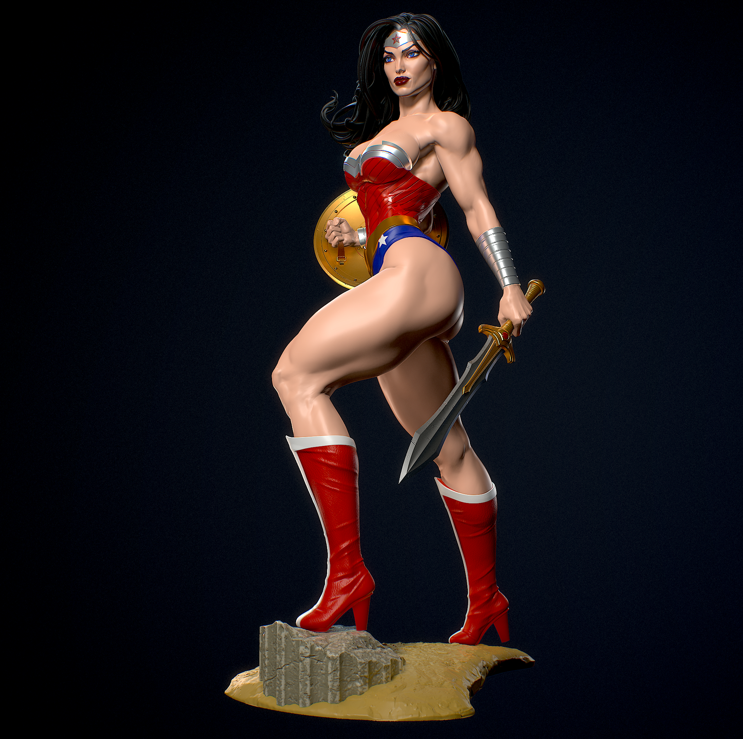 Wonder Woman Classic Special Edition - STL 3D Print Files - 3D Printed Garage Kit ガレージキット Resin Model Scale Figure フィギュア