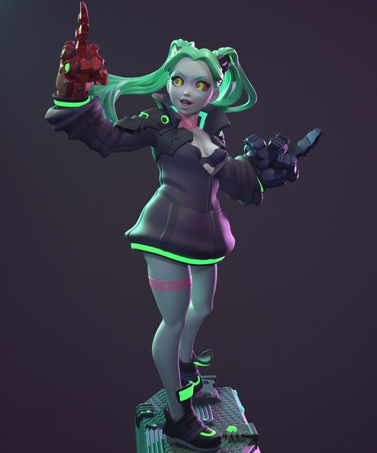 Rebecca Special Edition - Cyberpunk 2077 - STL 3D Print Files - 3D Printed Garage Kit ガレージキット Resin Model Scale Figure フィギュア