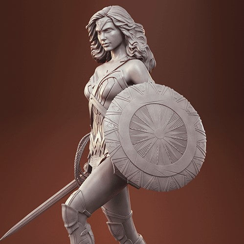 1402 Wonder Woman Gal Gadot - STL 3D Print Files - 3D Printed Garage Kit ガレージキット Resin Model Scale Figure フィギュア