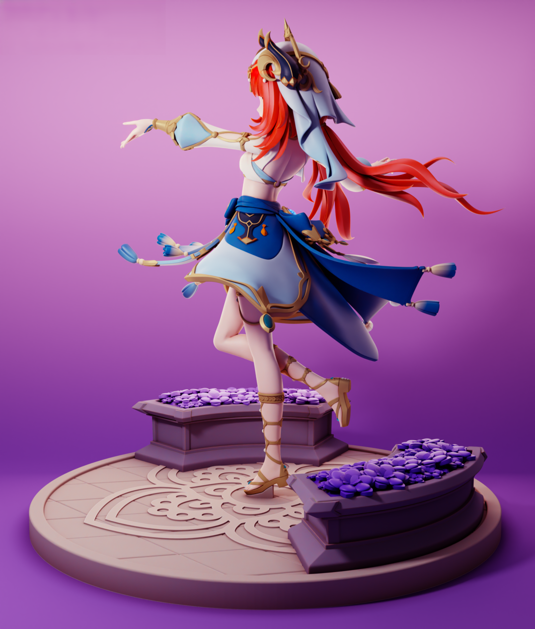 Nilou - Genshin Impact - STL 3D Print Files - 3D Printed Garage Kit ガレージキット Resin Model Scale Figure フィギュア