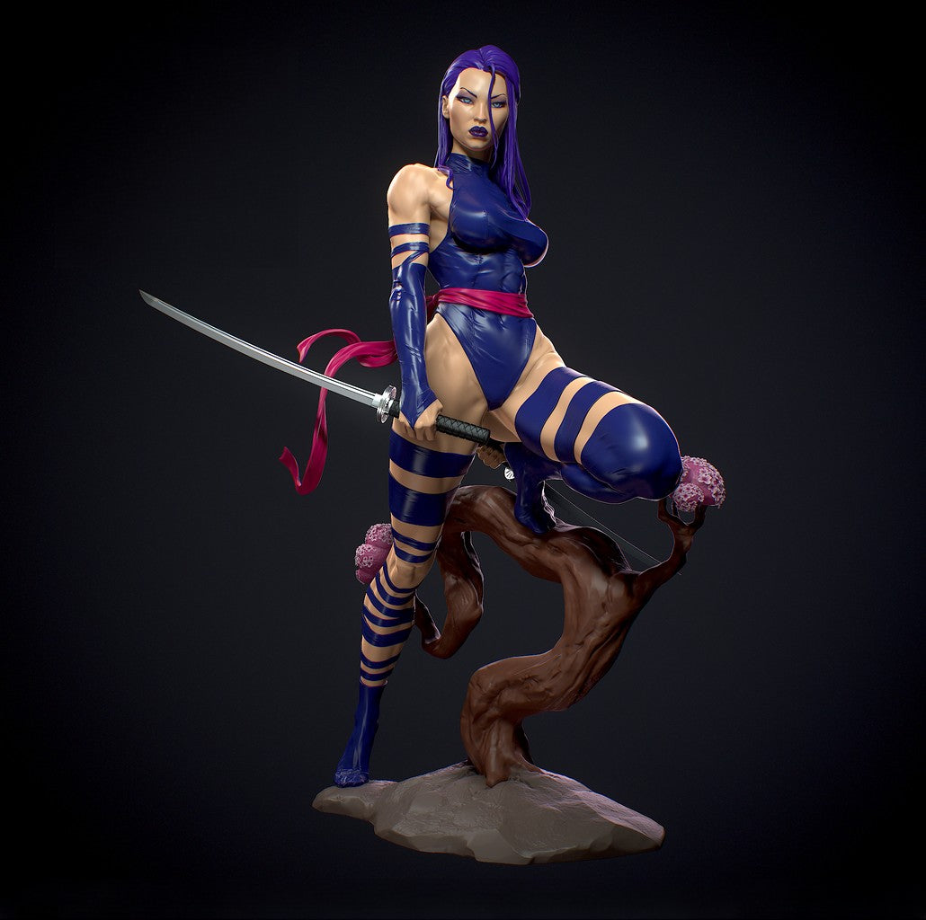 1331 Psylocke Special Edition - X-men - STL 3D Print Files - 3D Printed Garage Kit ガレージキット Resin Model Scale Figure フィギュア
