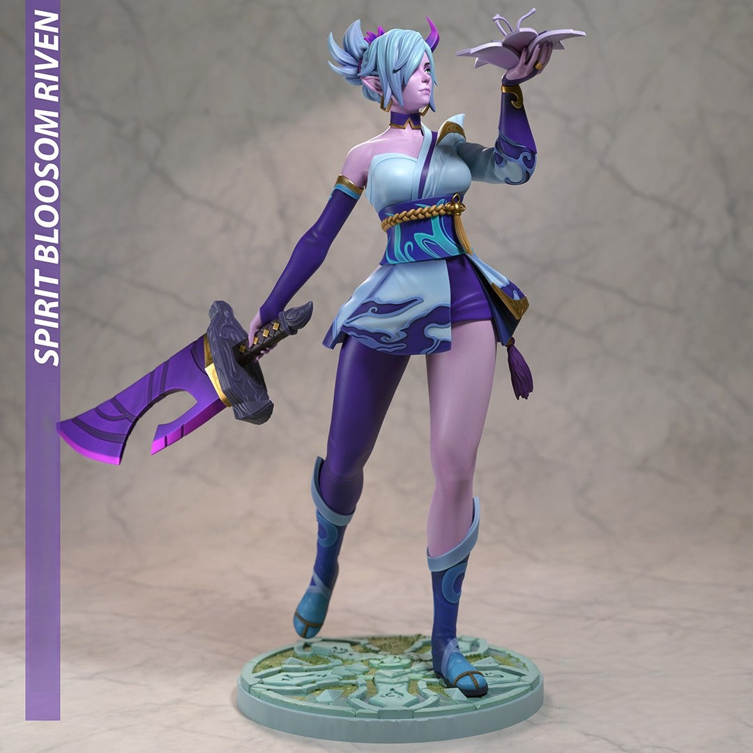 Spirit Blossom Riven Special Edition - League of Legend - STL 3D Print Files - 3D Printed Garage Kit ガレージキット Resin Model Scale Figure フィギュア