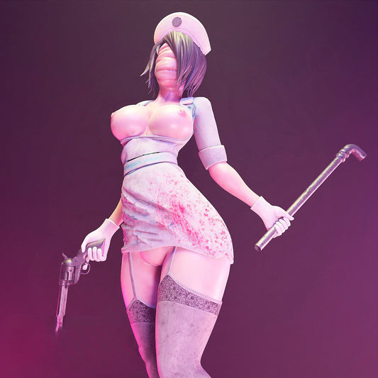 Silent Hill Sexy Nurse Special Edition - STL 3D Print Files - 3D Printed Garage Kit ガレージキット Resin Model Scale Figure フィギュア
