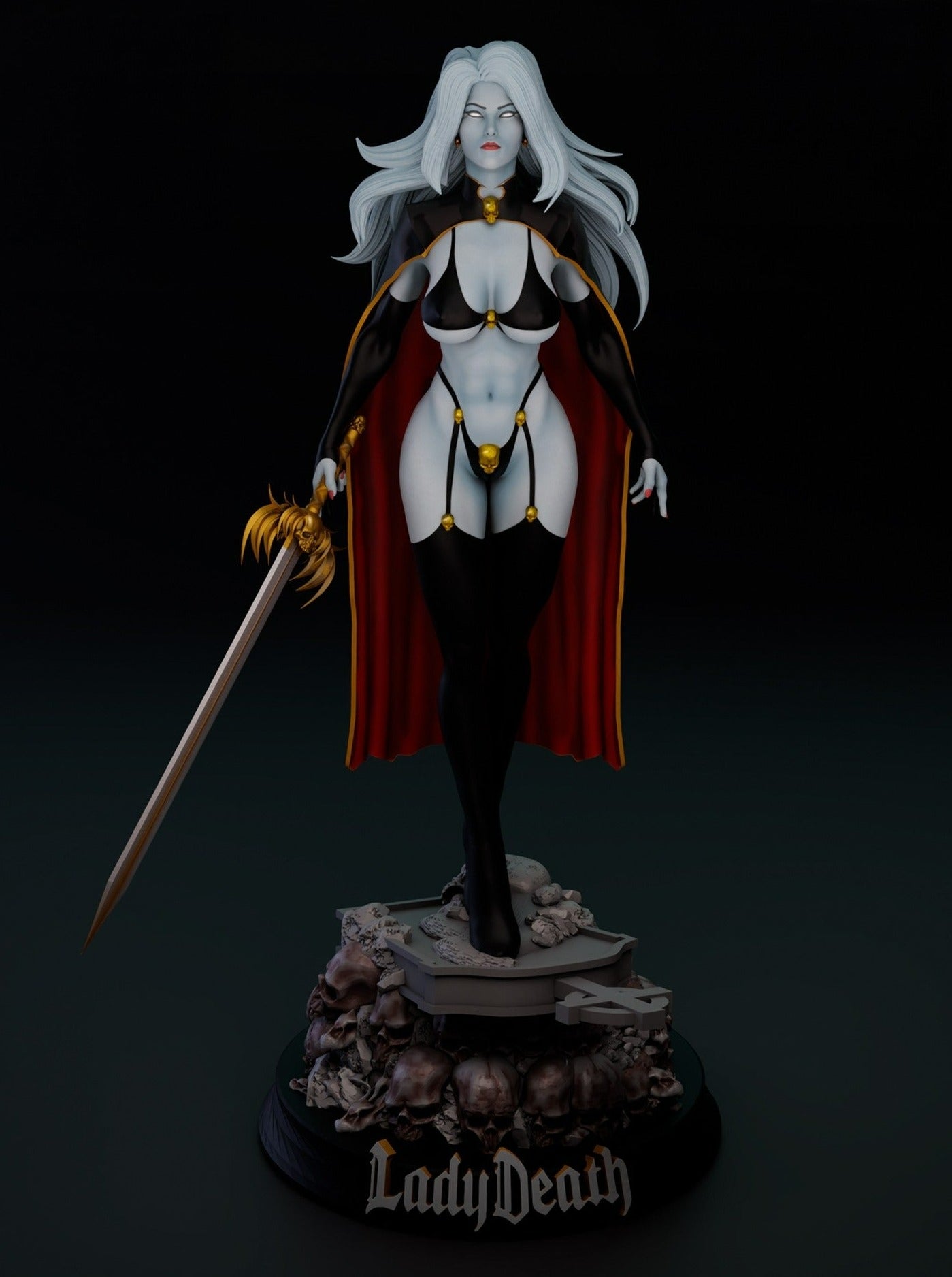 1514 Lady Death Special Edition - STL 3D Print Files - 3D Printed Garage Kit ガレージキット Resin Model Scale Figure フィギュア