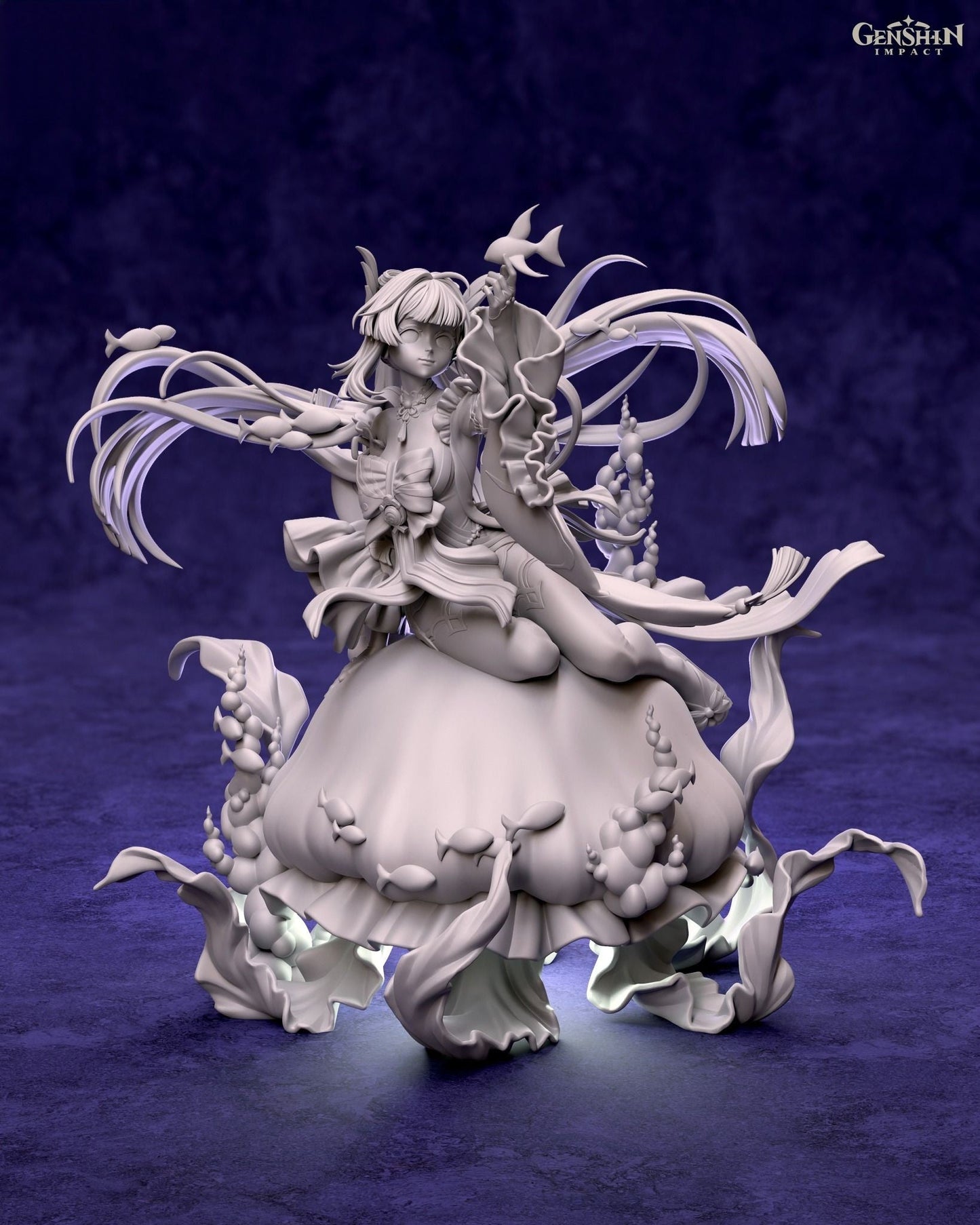 1323 Sangonomiya Kokomi - Genshin Impact - STL 3D Print Files - 3D Printed Garage Kit ガレージキット Resin Model Scale Figure フィギュア