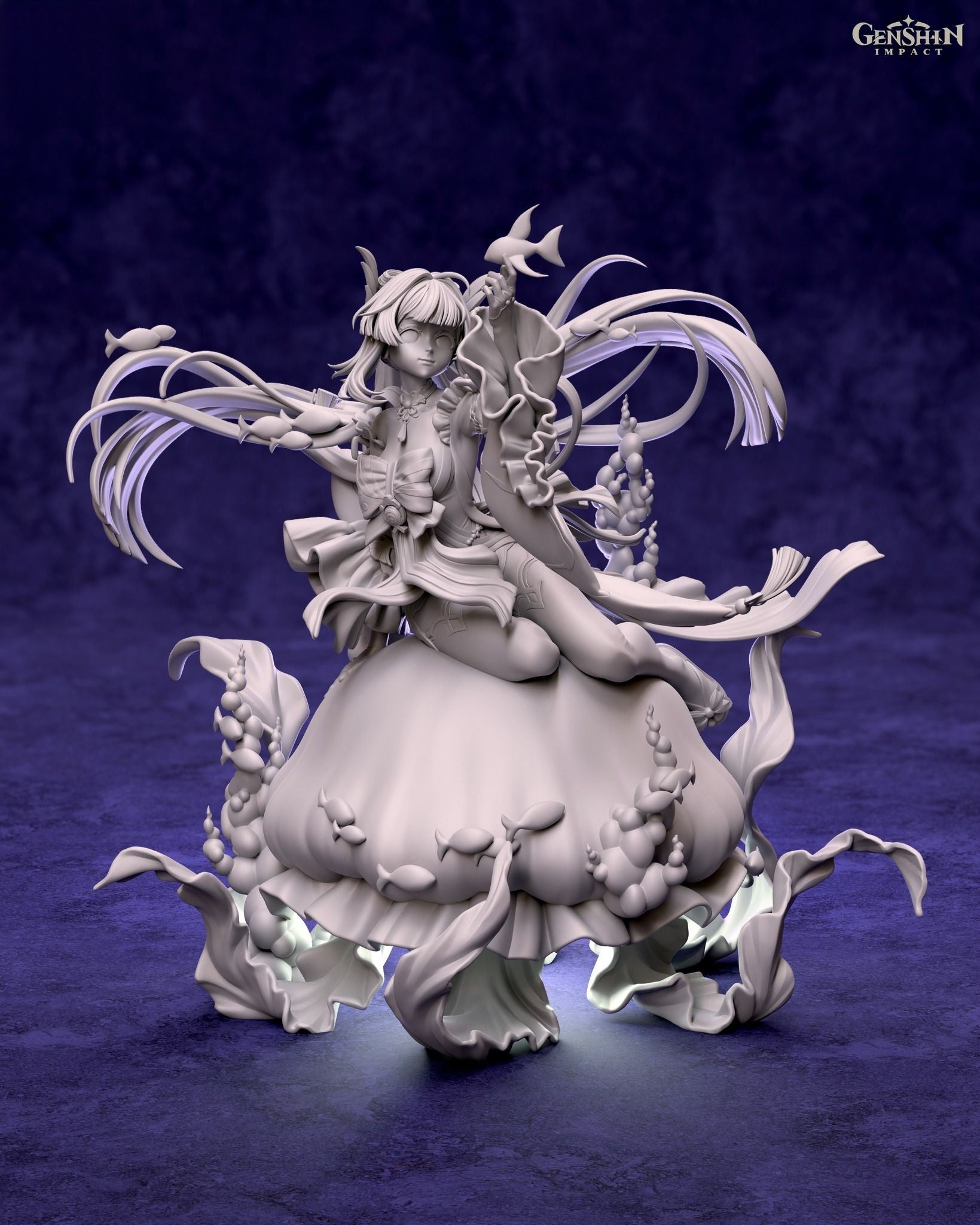 1323 Sangonomiya Kokomi - Genshin Impact - STL 3D Print Files - 3D Printed Garage Kit ガレージキット Resin Model Scale Figure フィギュア