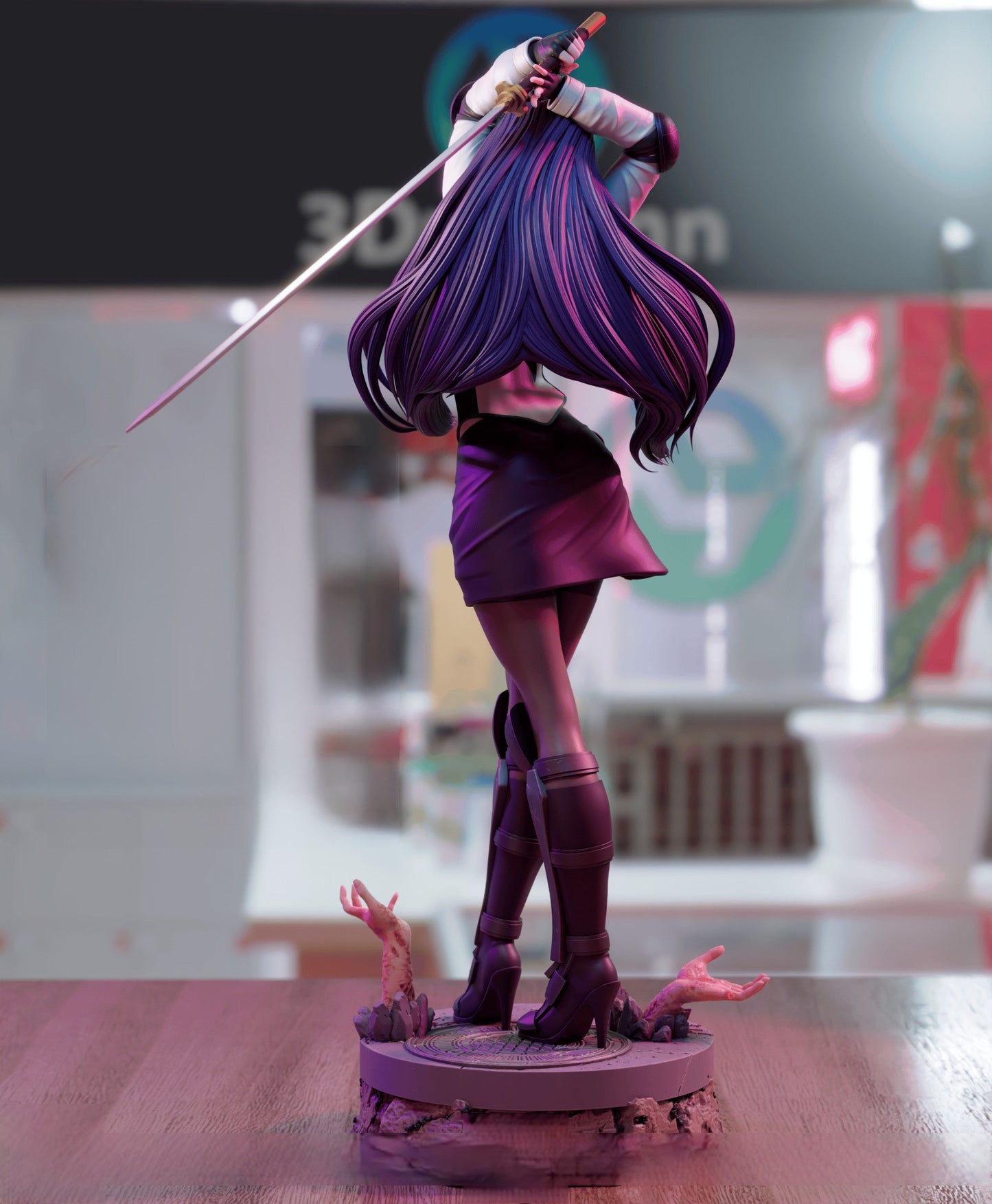 Saeko Busujima Special Edition - Highschool of the Dead - STL 3D Print Files - 3D Printed Garage Kit ガレージキット Resin Model Scale Figure フィギュア