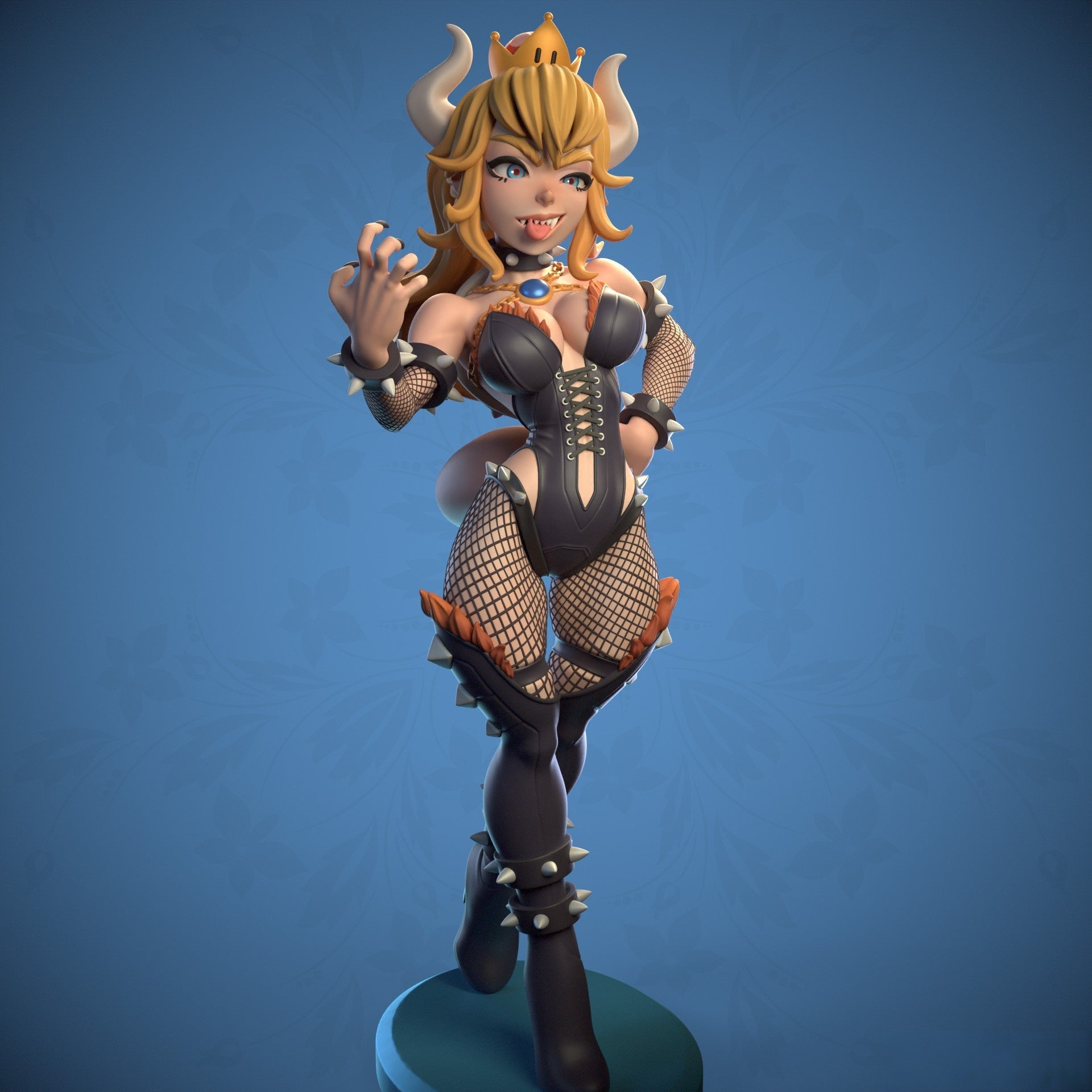 Bowsette Special Edition - Super Mario - STL 3D Print Files - 3D Printed Garage Kit ガレージキット Resin Model Scale Figure フィギュア