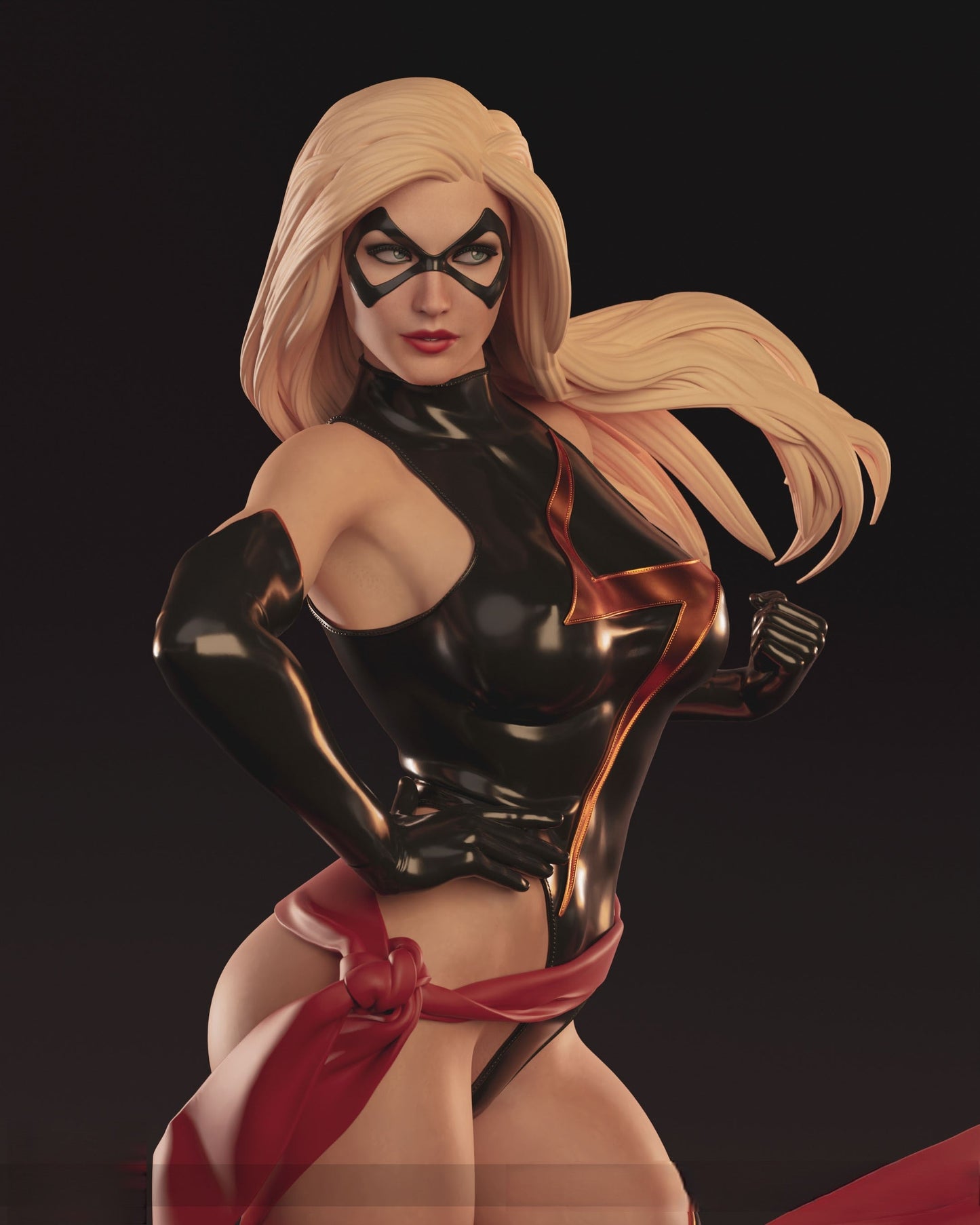 Ms. Marvel Special Edition - Carol Denvers - STL 3D Print Files - 3D Printed Garage Kit ガレージキット Resin Model Scale Figure フィギュア