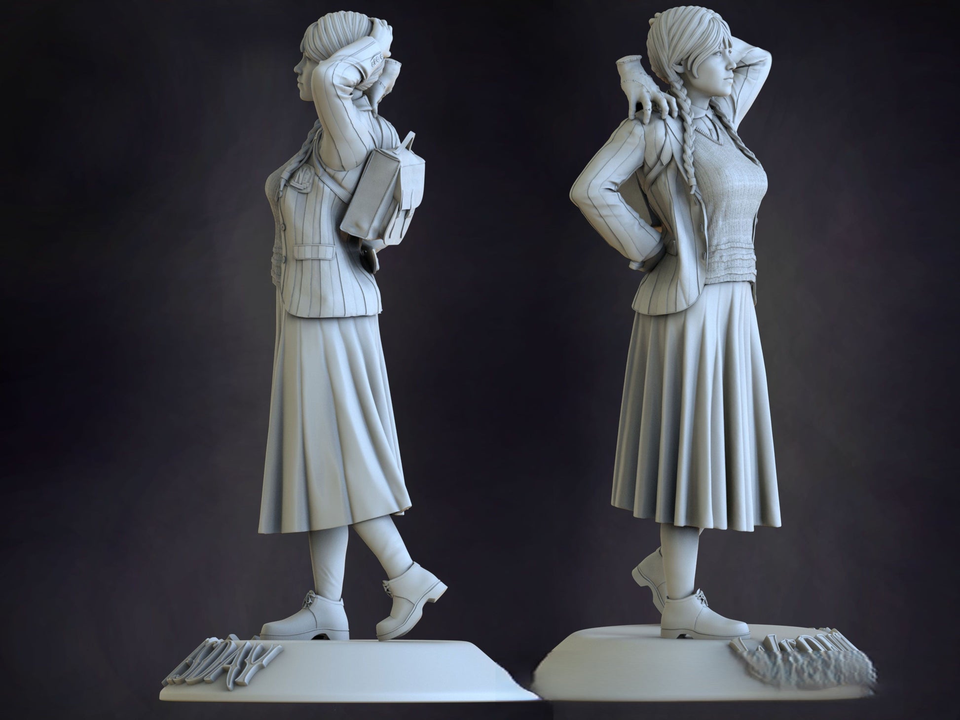 Wednesday Addams Special Edition - STL 3D Print Files - 3D Printed Garage Kit ガレージキット Resin Model Scale Figure フィギュア