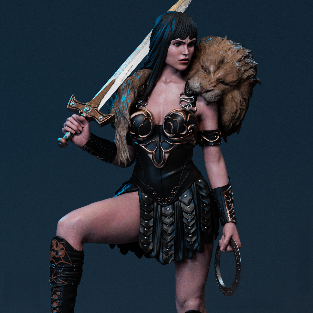 Xena - Warrior Princess 1/8 Scale - 3D Printed Garage Kit ガレージキット Resin Model Scale Figure フィギュア