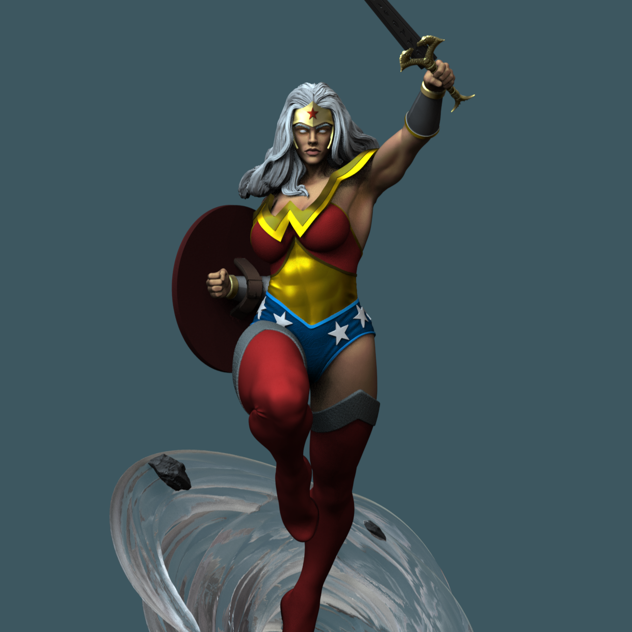 1367 Wonder Woman - Amazon Warriors - STL 3D Print Files - 3D Printed Garage Kit ガレージキット Resin Model Scale Figure フィギュア