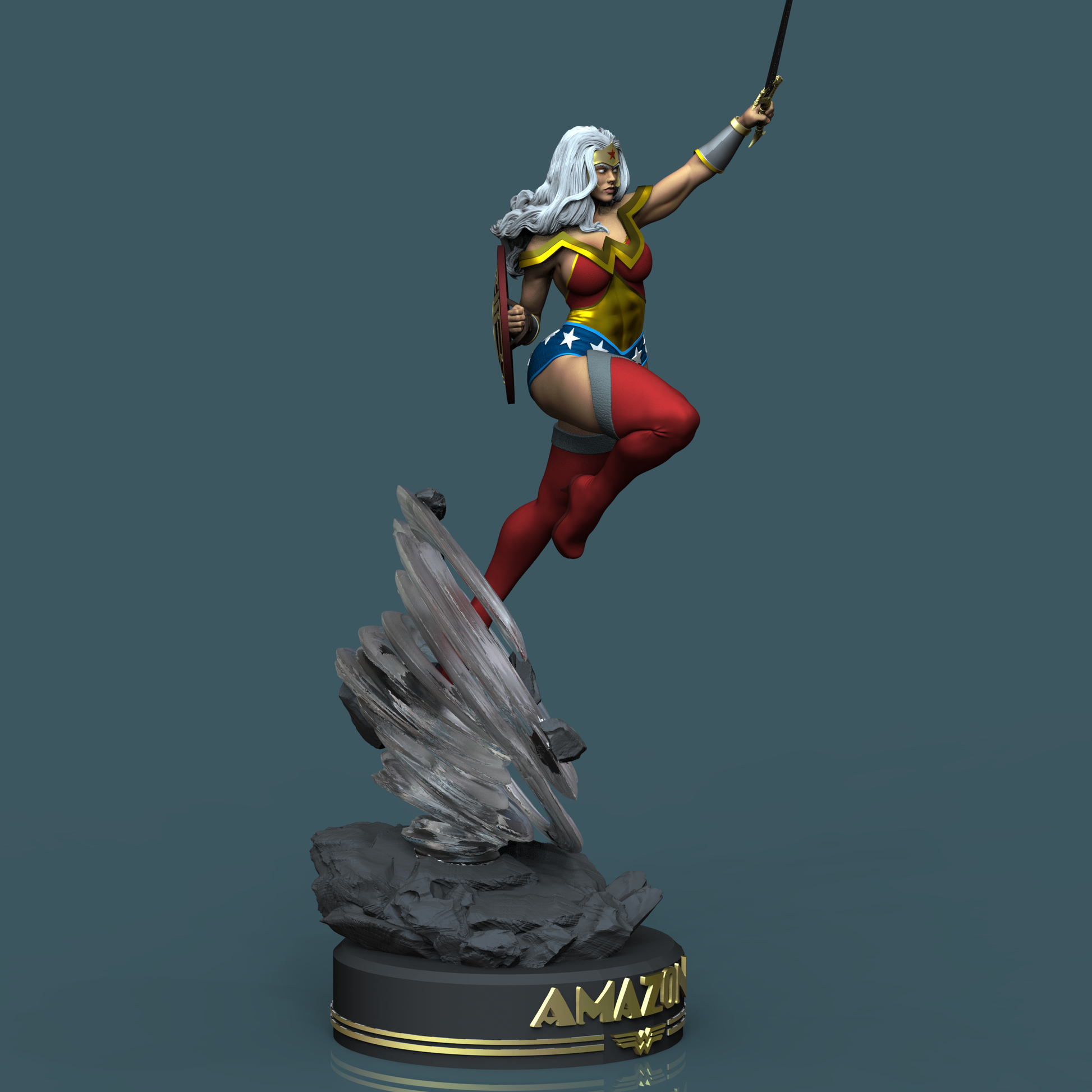1367 Wonder Woman - Amazon Warriors - STL 3D Print Files - 3D Printed Garage Kit ガレージキット Resin Model Scale Figure フィギュア