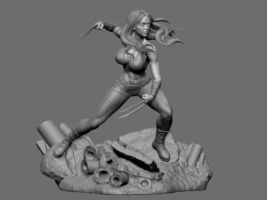X-23 Special Edition - X-men - STL 3D Print Files - 3D Printed Garage Kit ガレージキット Resin Model Scale Figure フィギュア