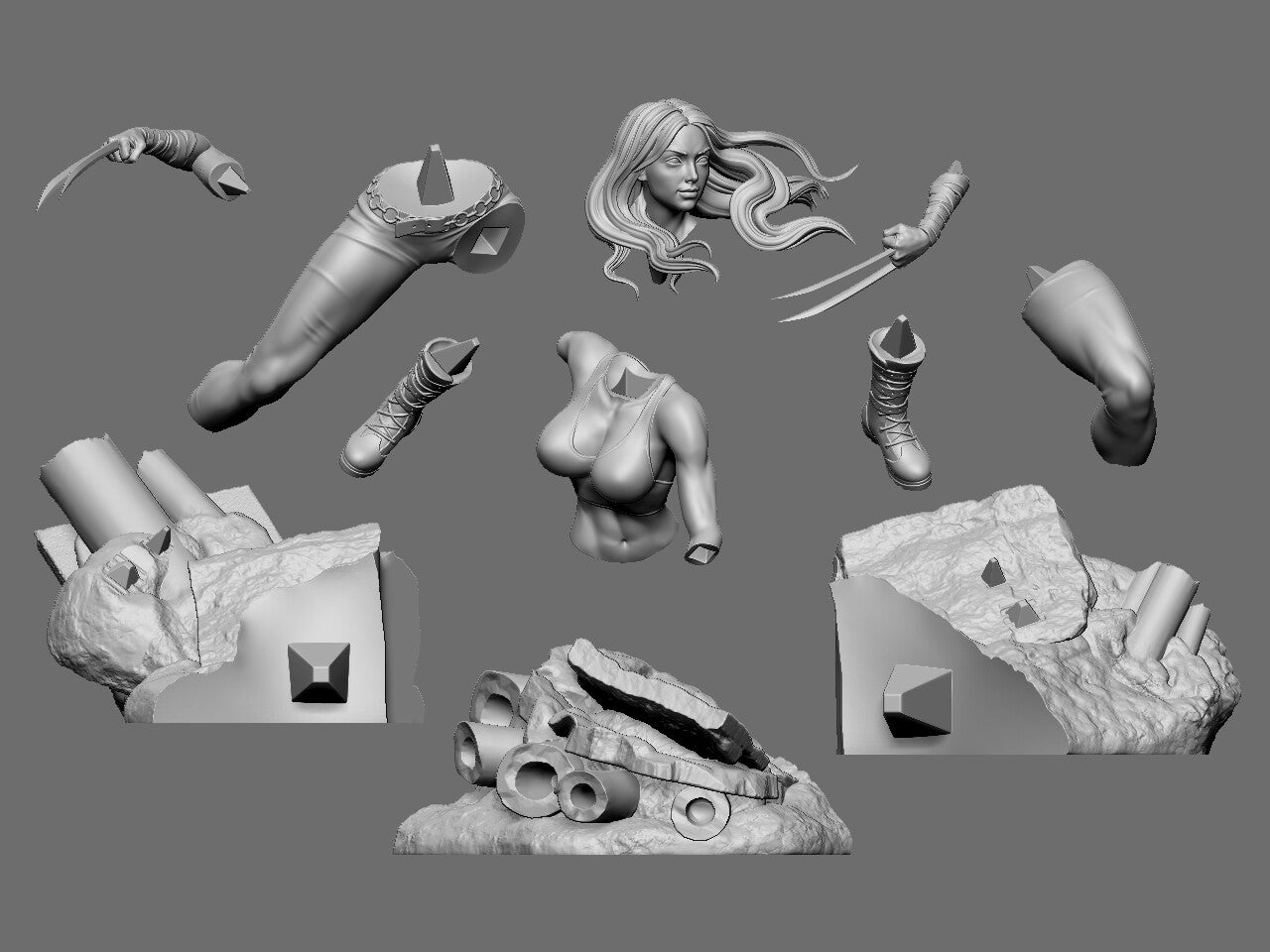 X-23 Special Edition - X-men - STL 3D Print Files - 3D Printed Garage Kit ガレージキット Resin Model Scale Figure フィギュア