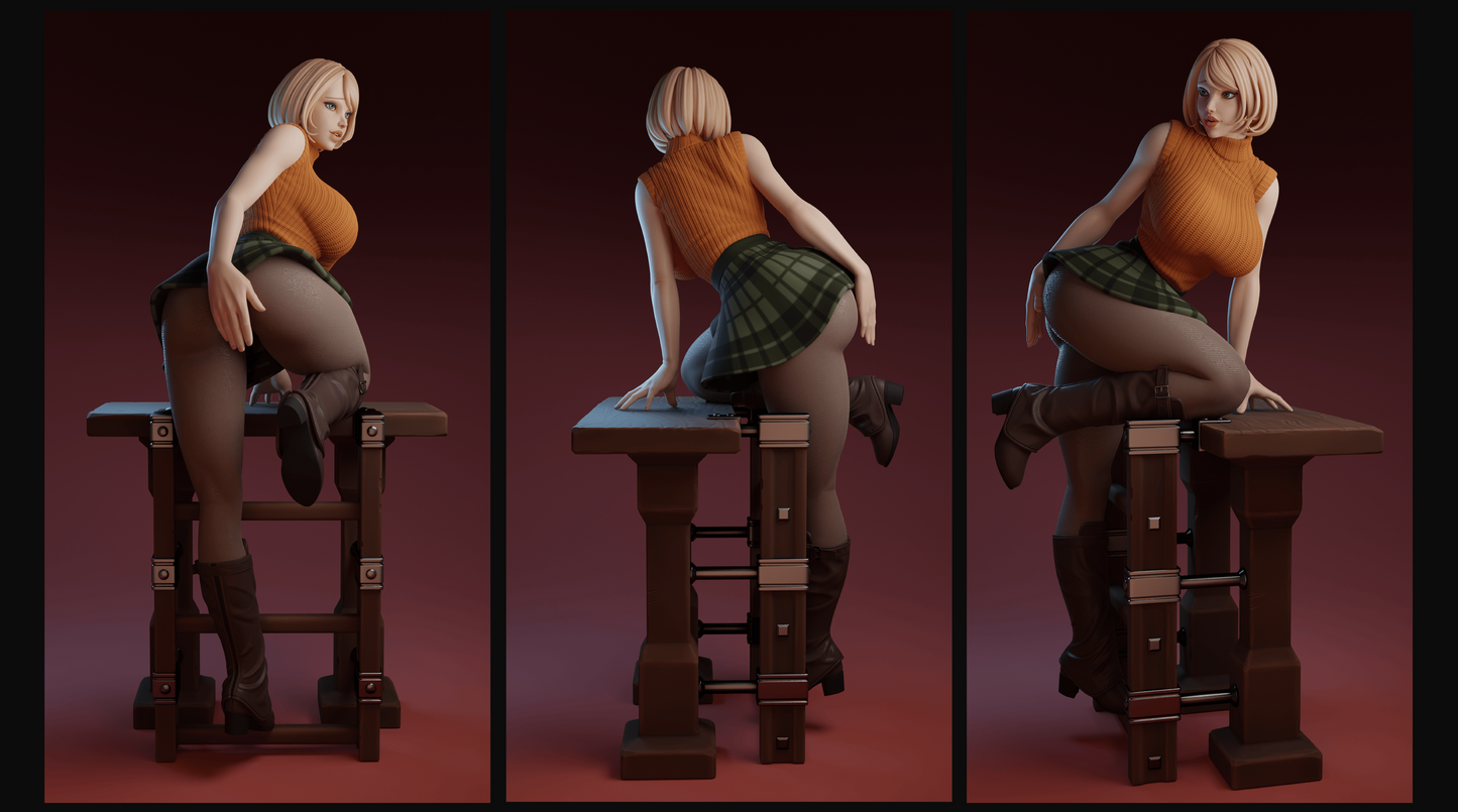 Ashley Graham Special Edition - Resident Evil - STL 3D Print Files - 3D Printed Garage Kit ガレージキット Resin Model Scale Figure フィギュア