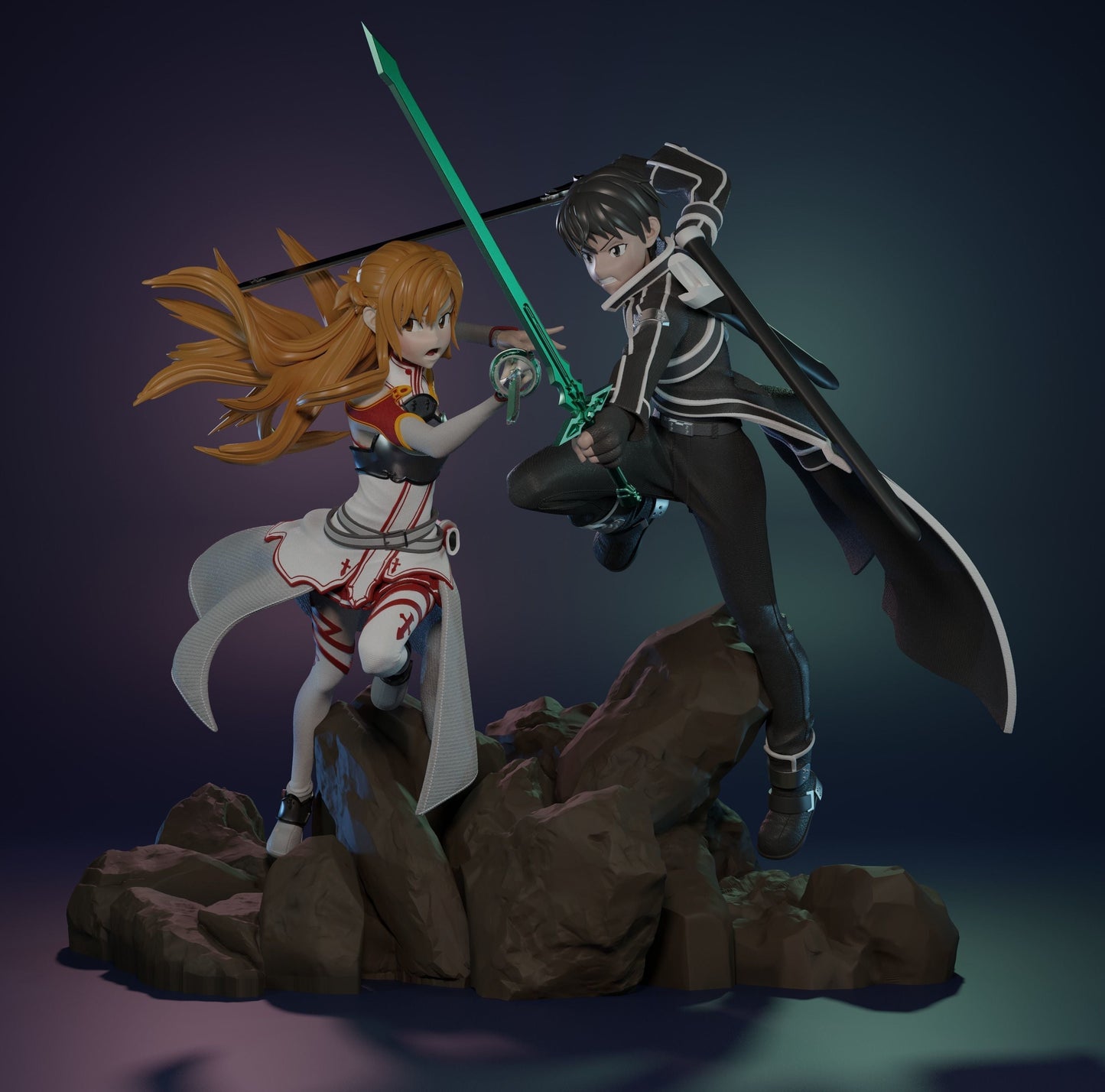 Asuna - Sword Art Online - STL 3D Print Files - 3D Printed Garage Kit ガレージキット Resin Model Scale Figure フィギュア