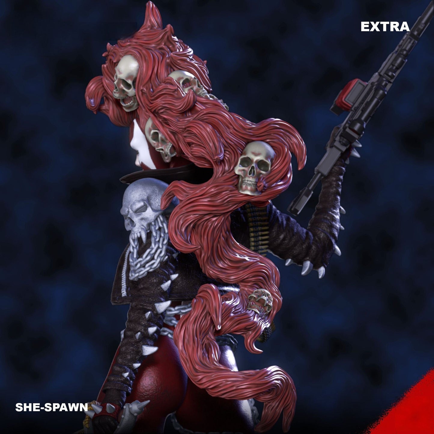 She-Spawn - Jessica Priest - STL 3D Print Files - 3D Printed Garage Kit ガレージキット Resin Model Scale Figure フィギュア