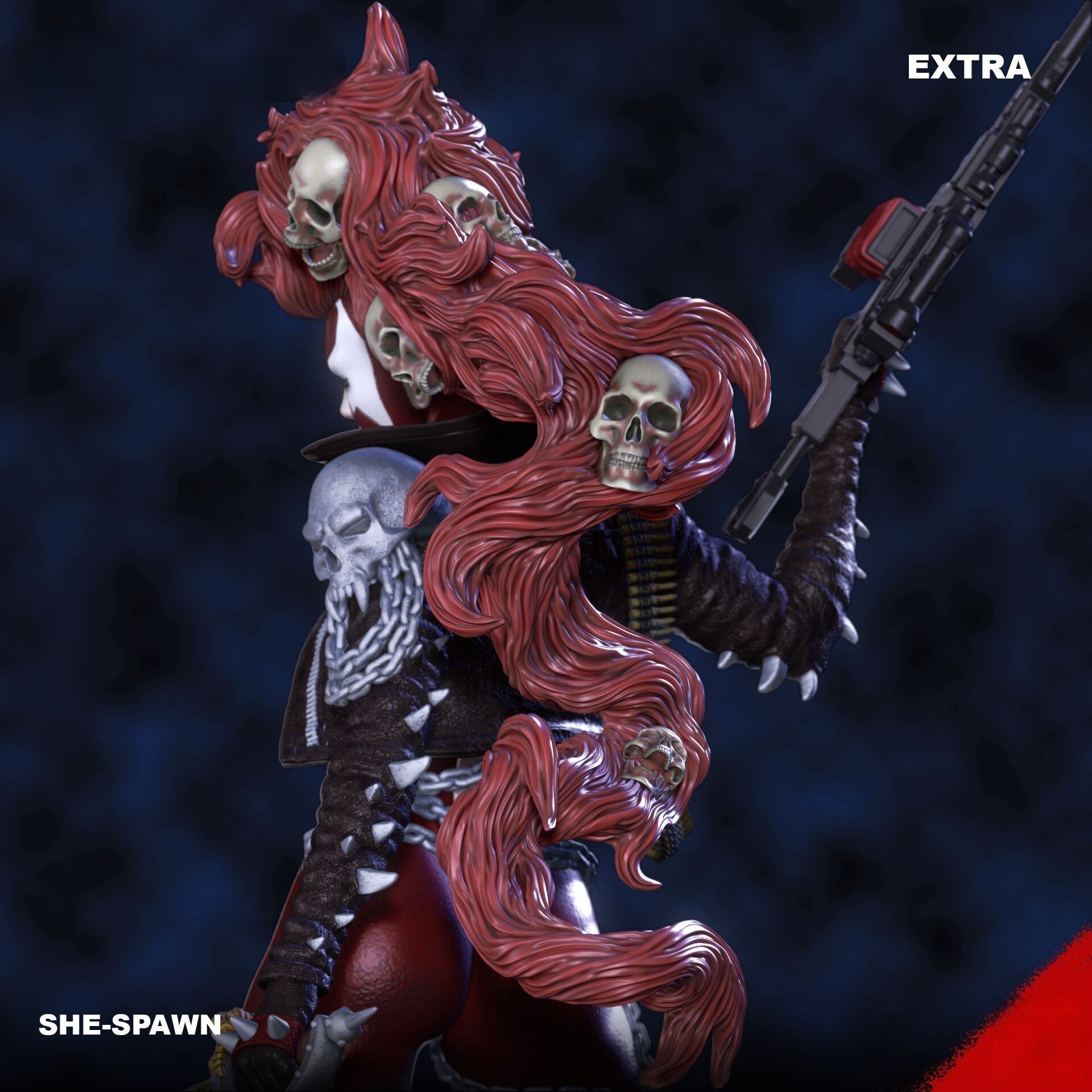 She-Spawn - Jessica Priest - STL 3D Print Files - 3D Printed Garage Kit ガレージキット Resin Model Scale Figure フィギュア