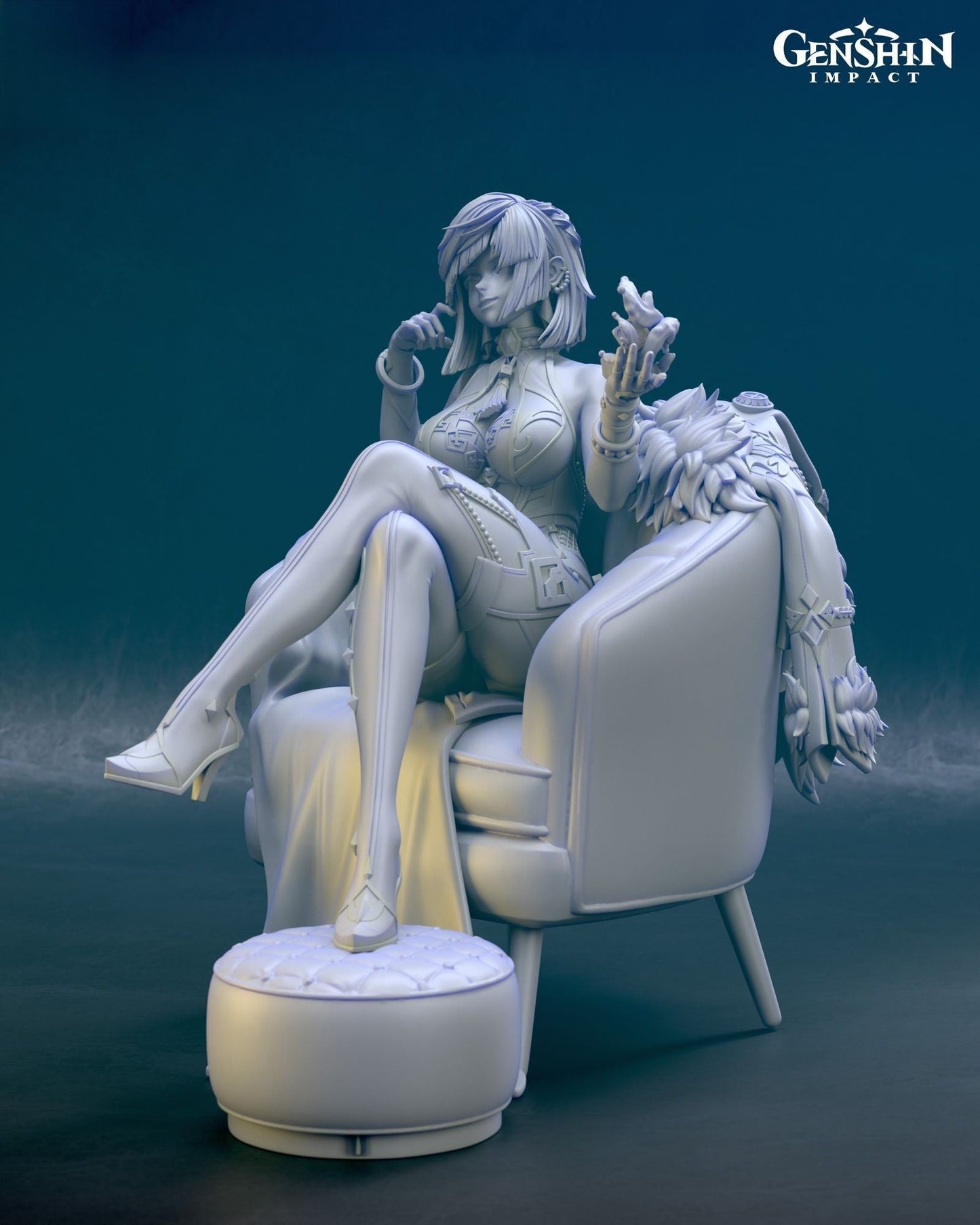 Yelan - Genshin Impact - STL 3D Print Files - 3D Printed Garage Kit ガレージキット Resin Model Scale Figure フィギュア