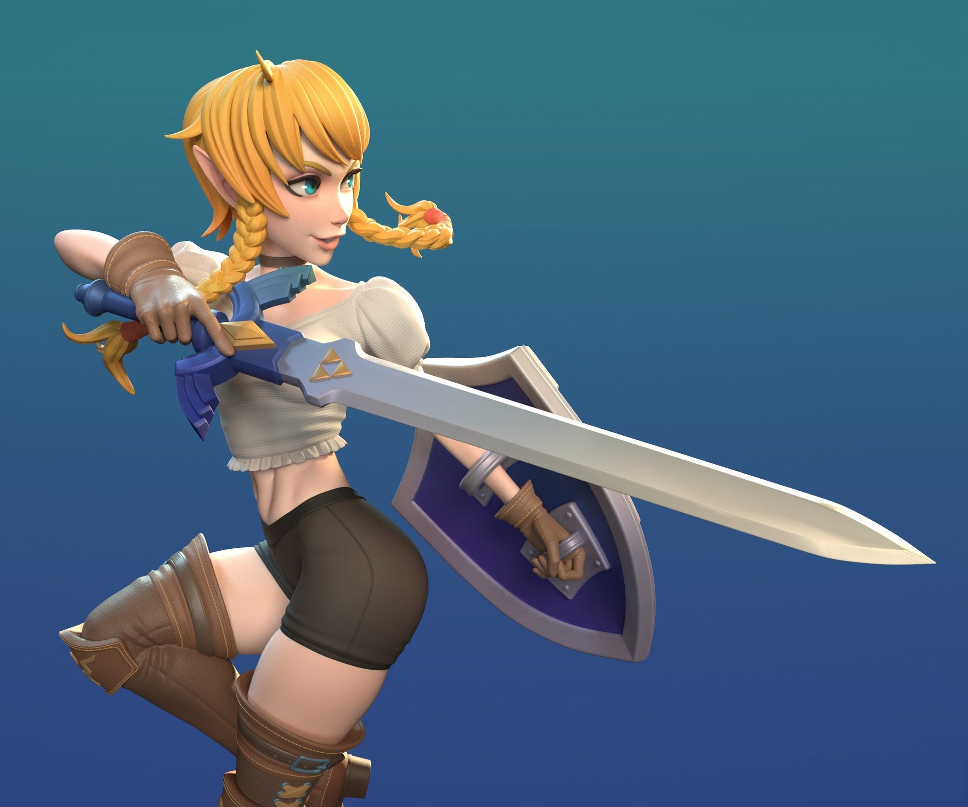Linkle Special Edition - The Legend of Zelda - STL 3D Print Files - 3D Printed Garage Kit ガレージキット Resin Model Scale Figure フィギュア