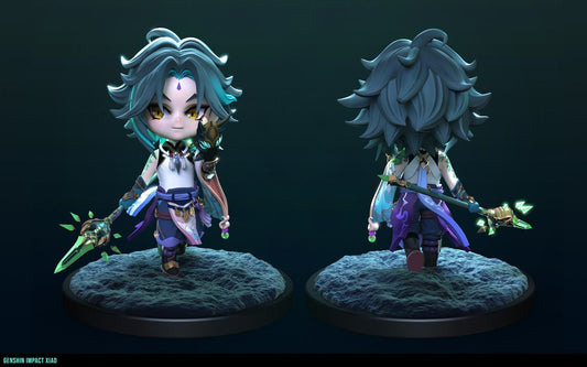 Chibi Xiao - Genshin Impact - STL 3D Print Files - 3D Printed Garage Kit ガレージキット Resin Model Scale Figure フィギュア