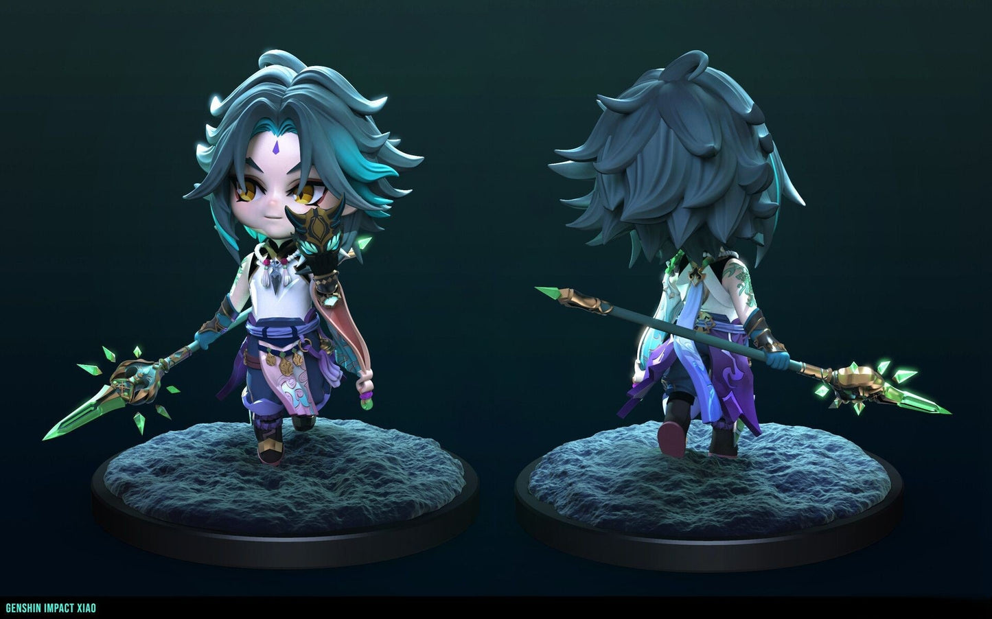 Chibi Xiao - Genshin Impact - STL 3D Print Files - 3D Printed Garage Kit ガレージキット Resin Model Scale Figure フィギュア
