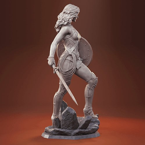 1402 Wonder Woman Gal Gadot - STL 3D Print Files - 3D Printed Garage Kit ガレージキット Resin Model Scale Figure フィギュア