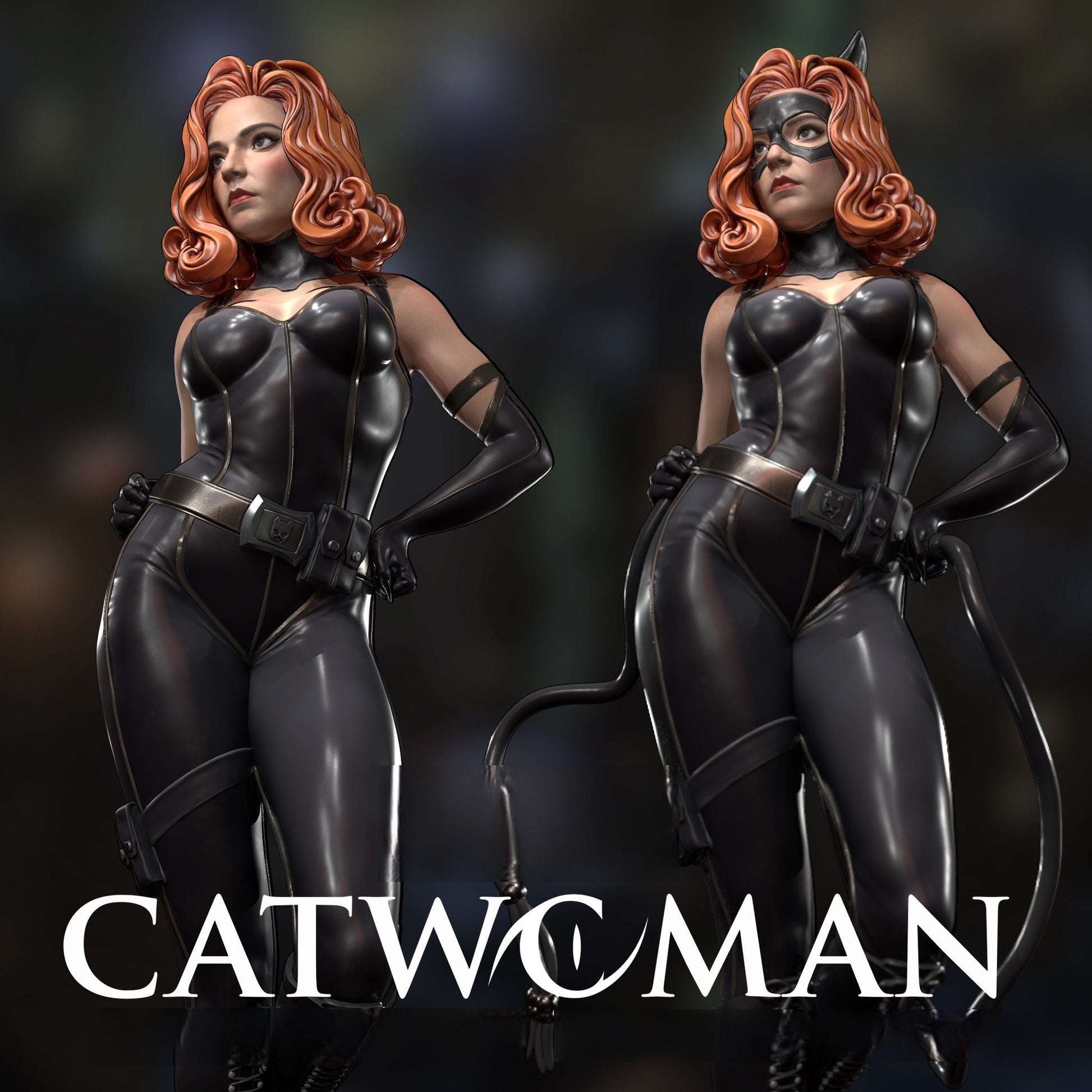 1606 Catwoman - DC Comics - STL 3D Print Files - 3D Printed Garage Kit ガレージキット Resin Model Scale Figure フィギュア