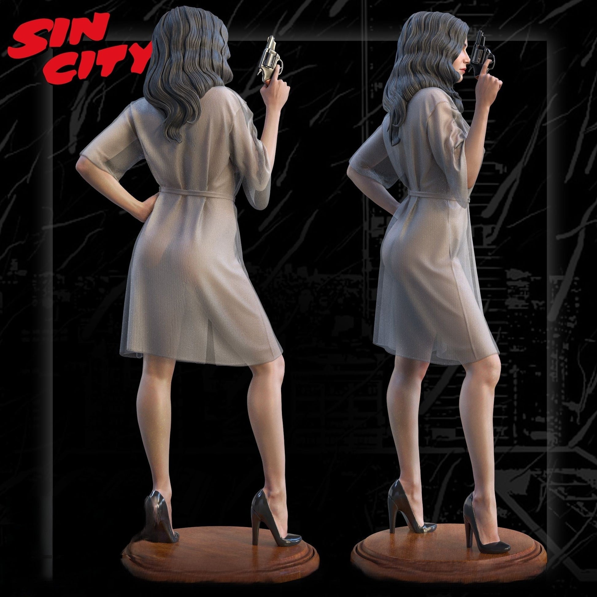 Eva Green Special Edition - Sin City - STL 3D Print Files - 3D Printed Garage Kit ガレージキット Resin Model Scale Figure フィギュア