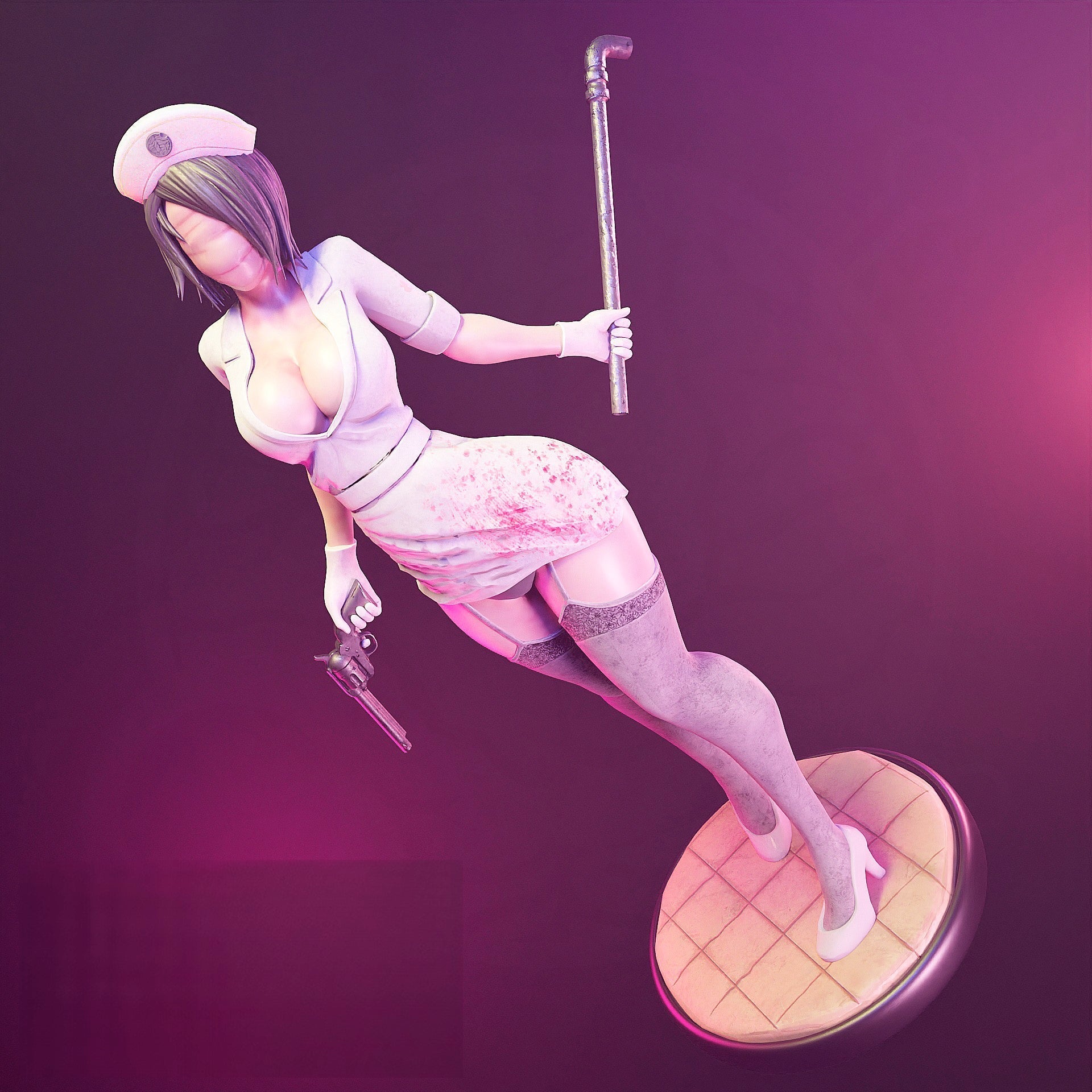 Silent Hill Sexy Nurse Special Edition - STL 3D Print Files - 3D Printed Garage Kit ガレージキット Resin Model Scale Figure フィギュア
