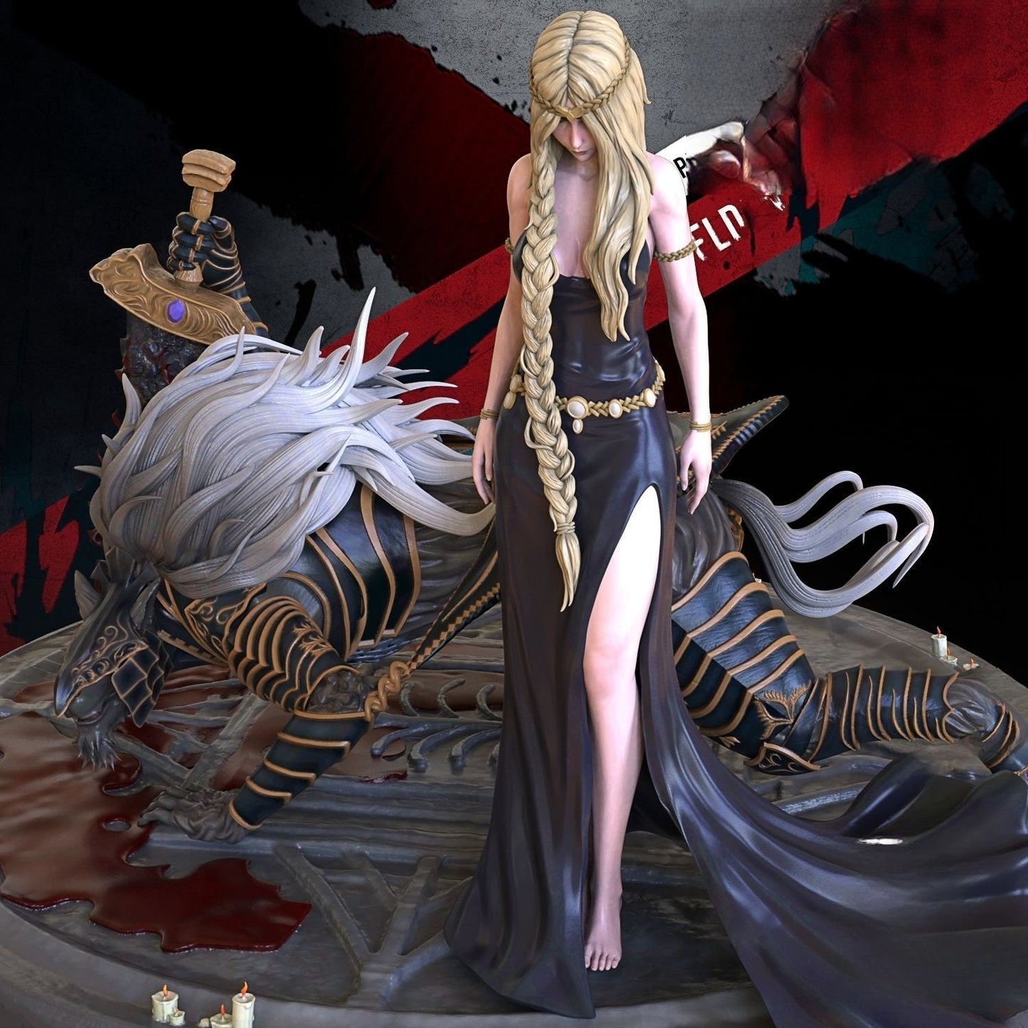 Queen Marika Special Edition and Maliketh - Elden Ring - STL 3D Print Files - 3D Printed Garage Kit ガレージキット Resin Model Scale Figure フィギュア