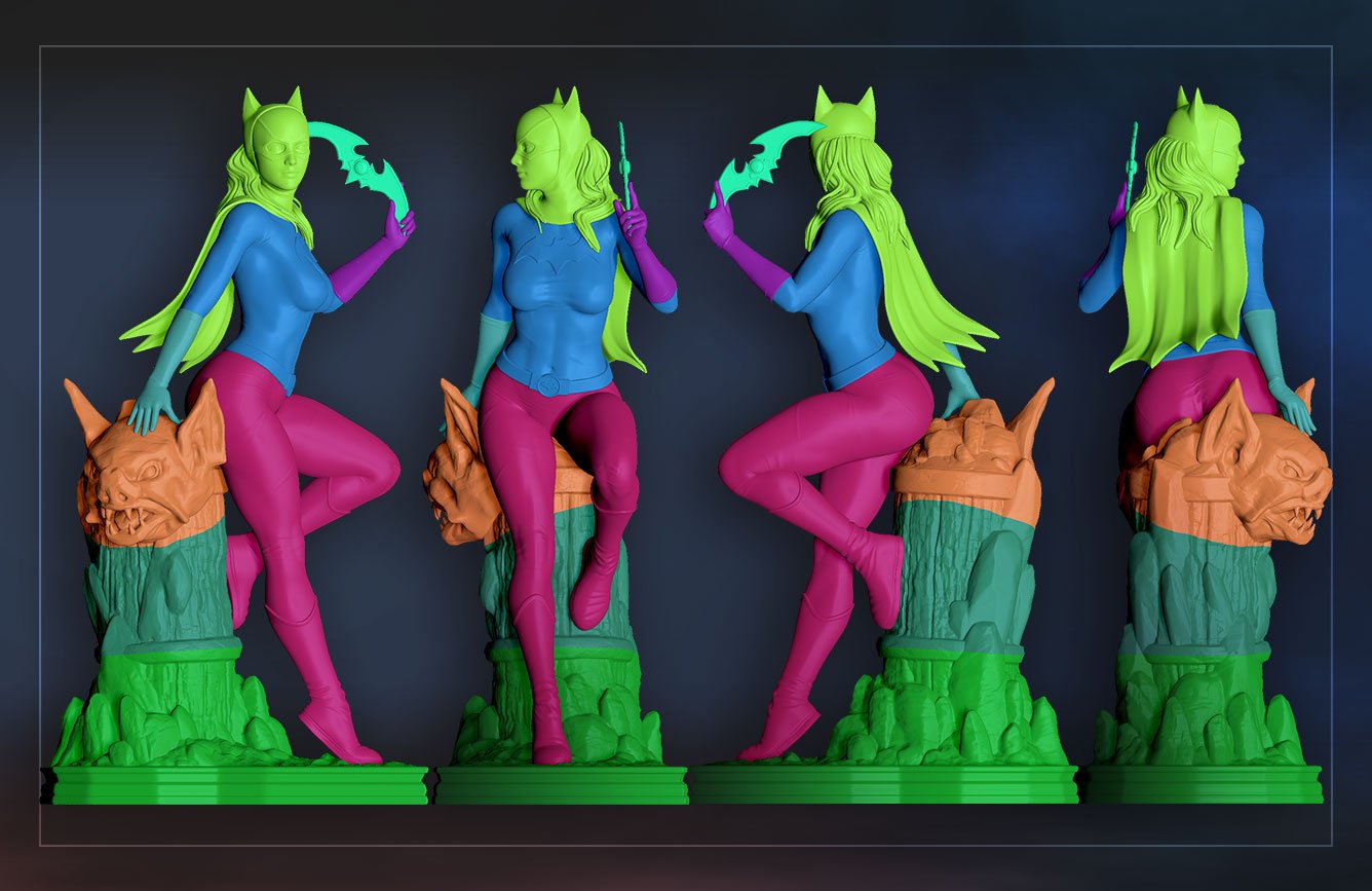 1265 BatGirl - DC COMICS - STL 3D Print Files - 3D Printed Garage Kit ガレージキット Resin Model Scale Figure フィギュア