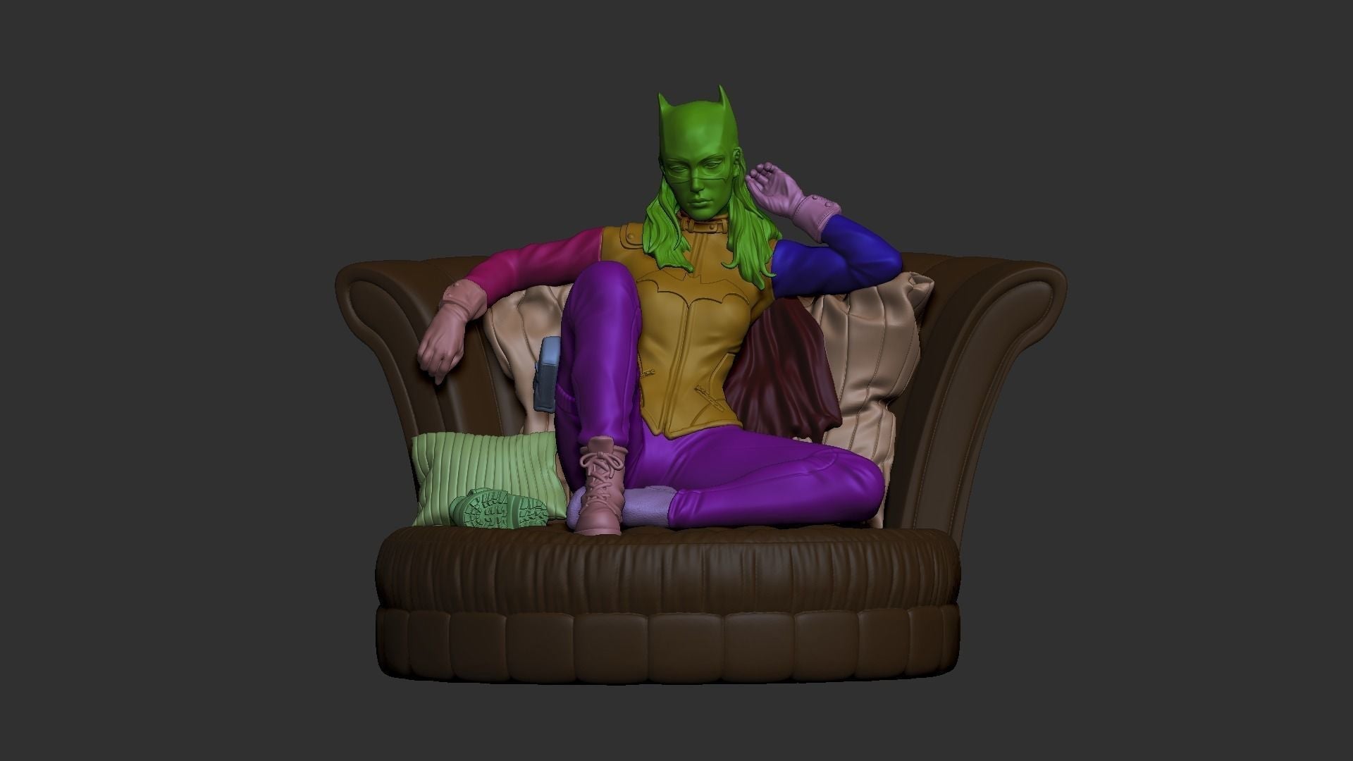 Sexy Batgirl - STL 3D Print Files - 3D Printed Garage Kit ガレージキット Resin Model Scale Figure フィギュア