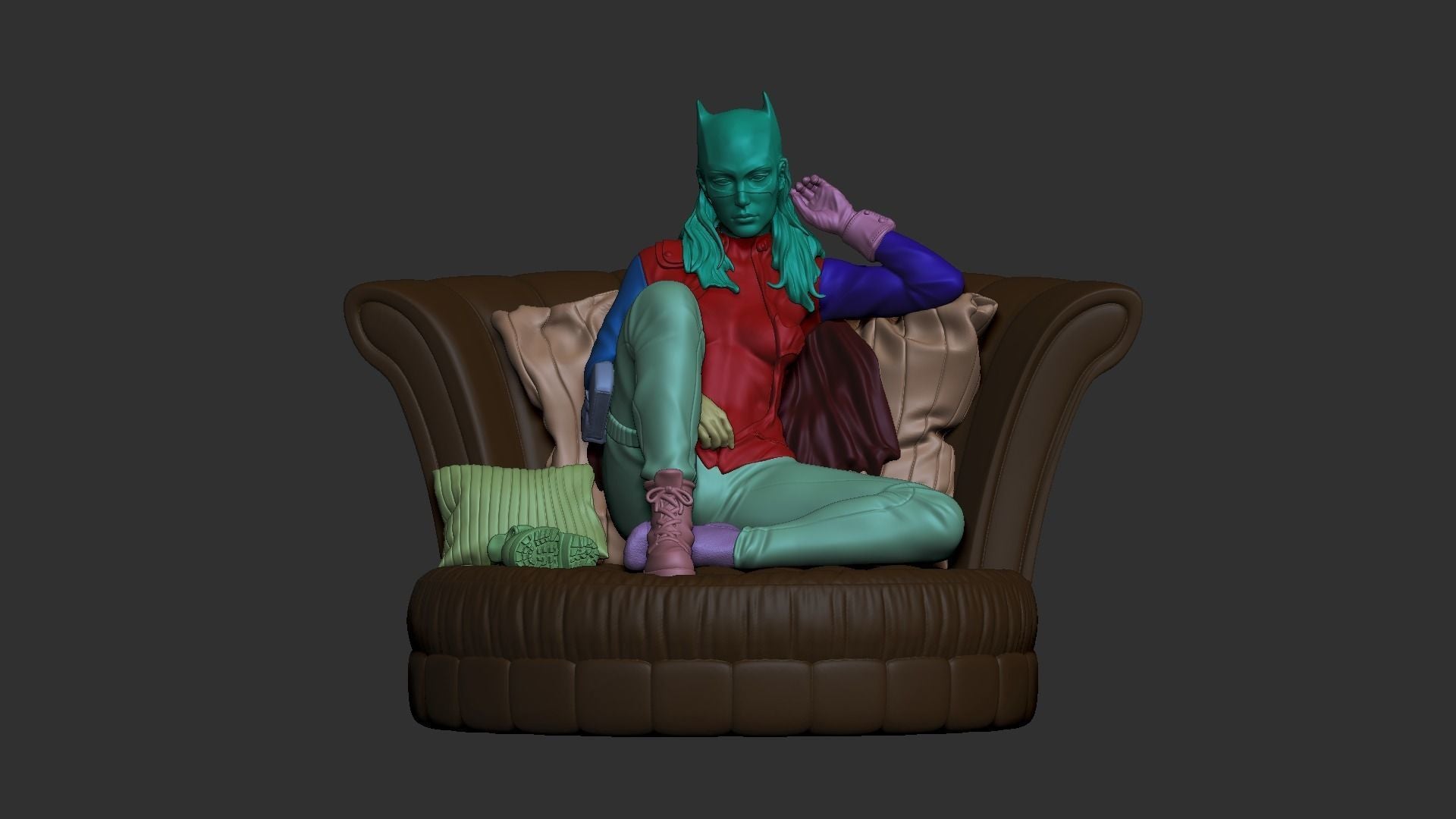 Sexy Batgirl - STL 3D Print Files - 3D Printed Garage Kit ガレージキット Resin Model Scale Figure フィギュア