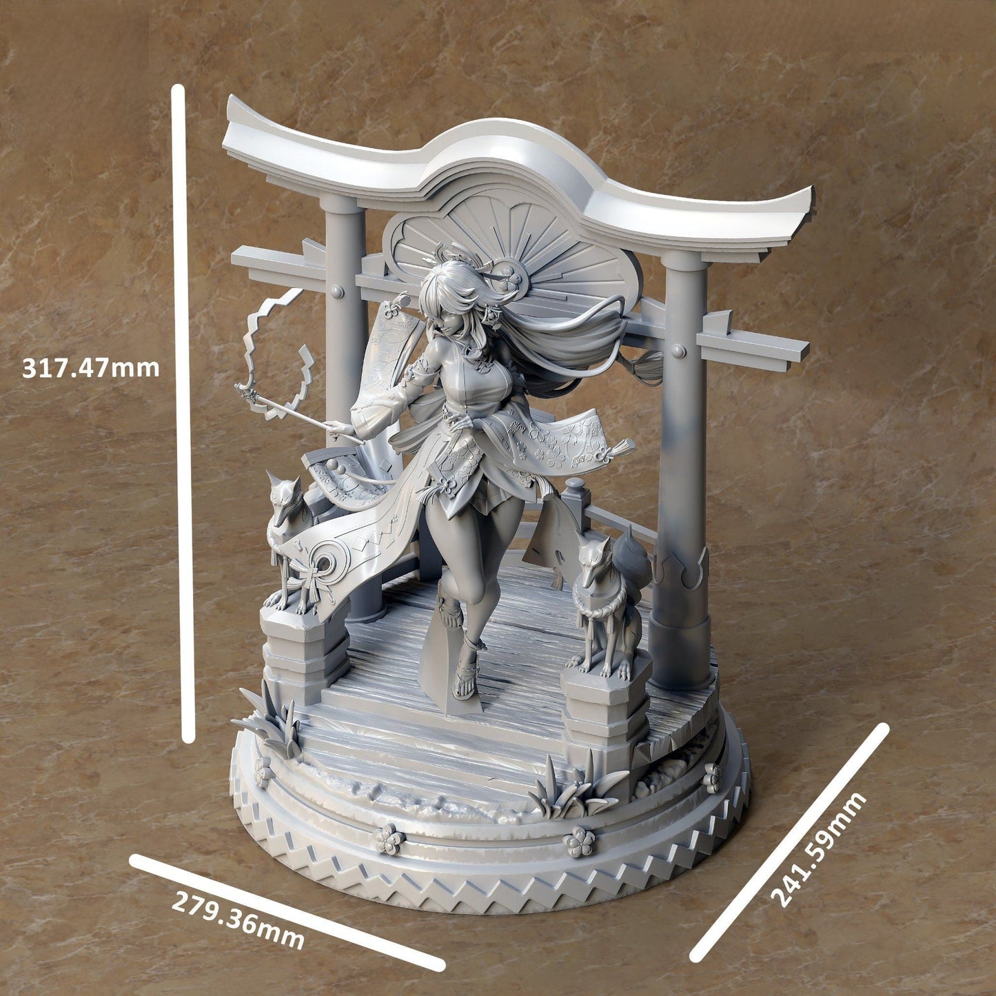 Yae Miko - Genshin Impact - STL 3D Print Files - 3D Printed Garage Kit ガレージキット Resin Model Scale Figure フィギュア