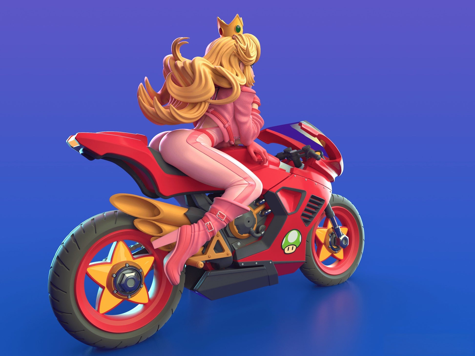 Peach Special Edition - Super Mario Bros - STL 3D Print Files - 3D Printed Garage Kit ガレージキット Resin Model Scale Figure フィギュア